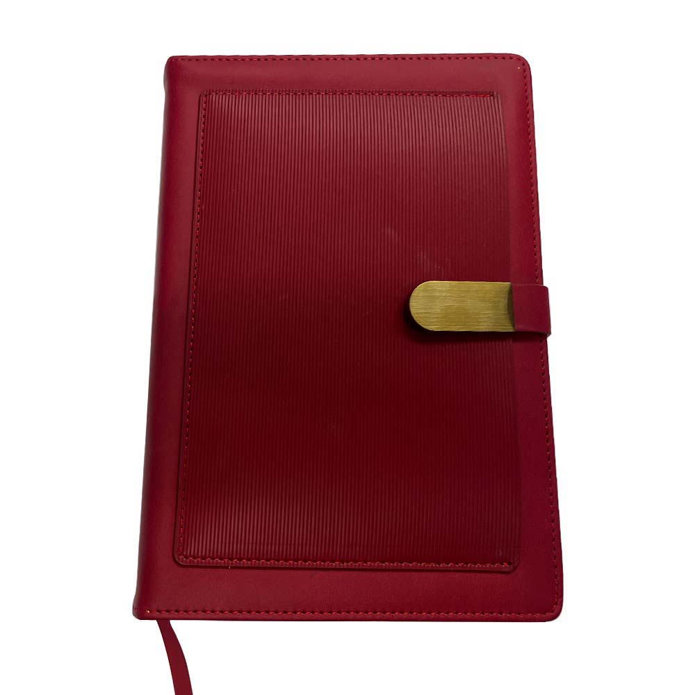 Premium 128 Sheet PU Leather Journal with Metal Clasp & Front Pocket - 5.625