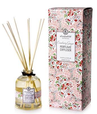Elizabeth W Cranberry Ginger Perfume Reed Diffuser 8.45 oz - Long-Lasting Home Fragrance for Living Room, Bedroom & Bathroom - Aromatherapy Essential Oil Diffuser for Relaxation & Stress Relief