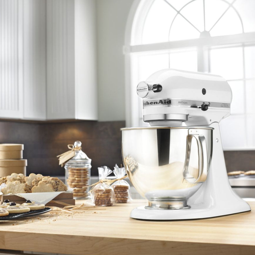 KitchenAid Artisan KSM150PSWH 5-Quart Tilt-Head Stand Mixer - White | Professional Baking Mixer for Cakes, Cookies & Dough | Perfect for Home Bakers & Small Bakeries