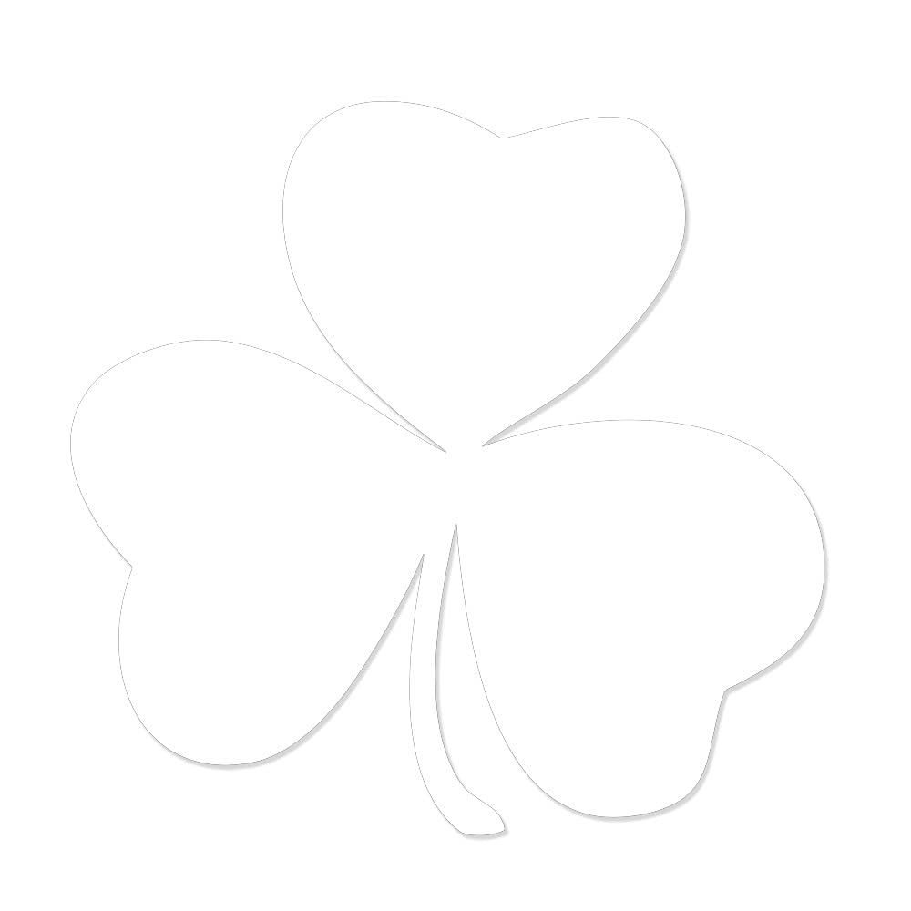 6 Inch White Irish Lucky Shamrock Vinyl Decal - Perfect for Car, Truck, Glass Window, Laptop & Electronics - St. Patrick's Day Decor, Irish Pride Car Sticker, Gift for Irish Heritage