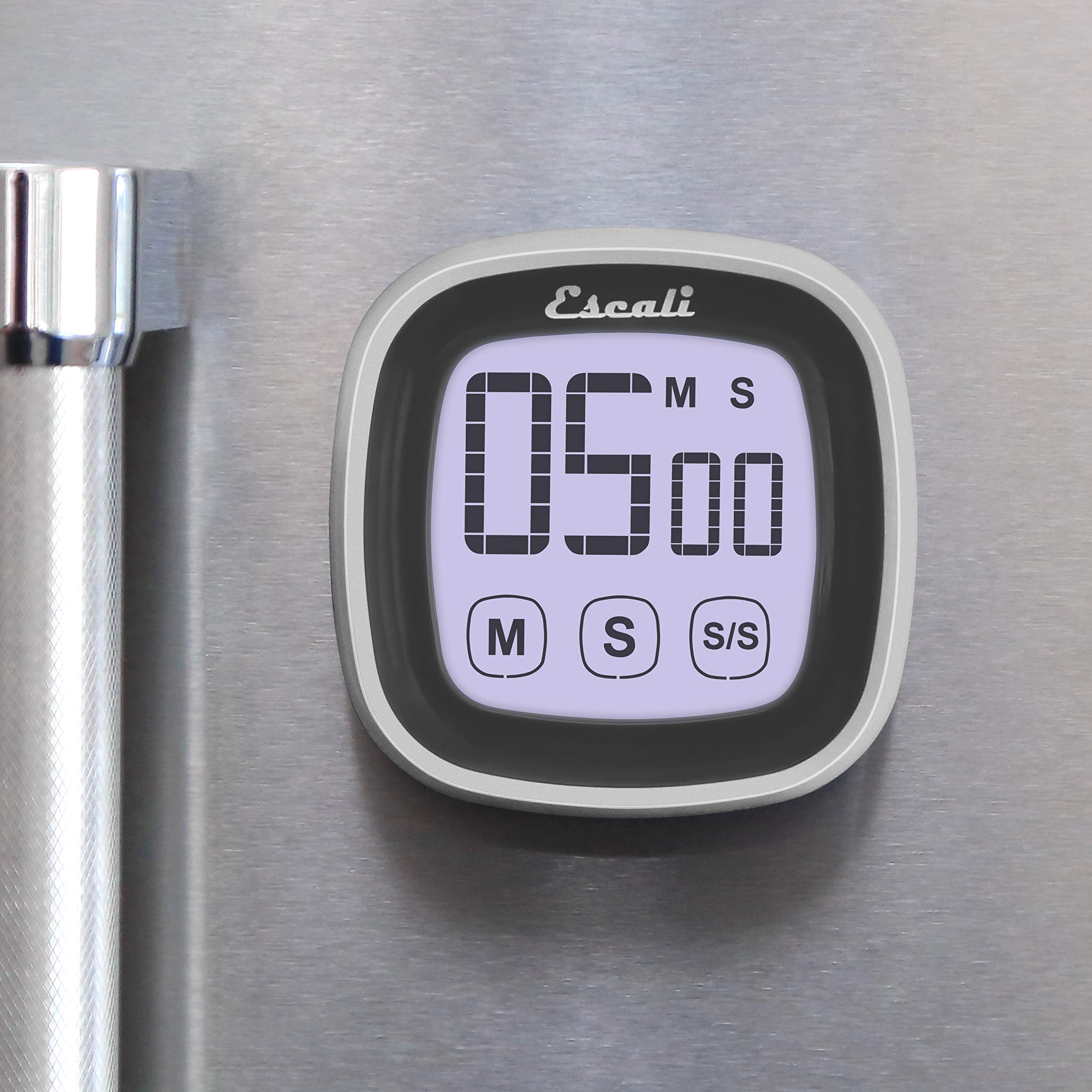 Escali Touch Screen LCD Digital Timer - Easy to Read Display with Touch Sensitive Controls & Battery Saving Feature - Perfect for Cooking, Baking, Lab Experiments & Classroom Use - Black