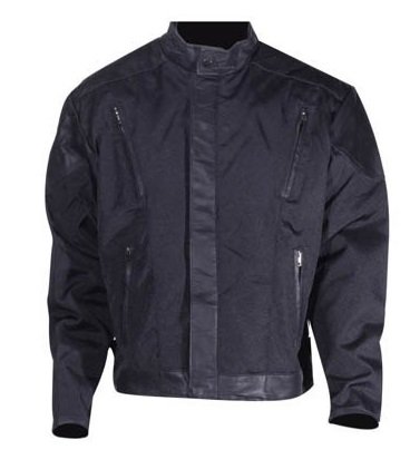 Men's Vented Textile & Leather Motorcycle Jacket - Breathable Riding Gear for Summer & Urban Commuting