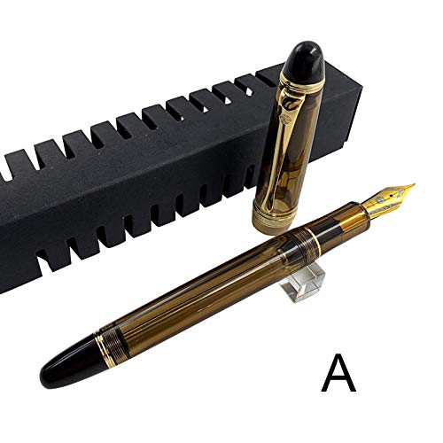 Translucent Brown Acrylic Fountain Pen - Fine Nib for Writing & Gifting