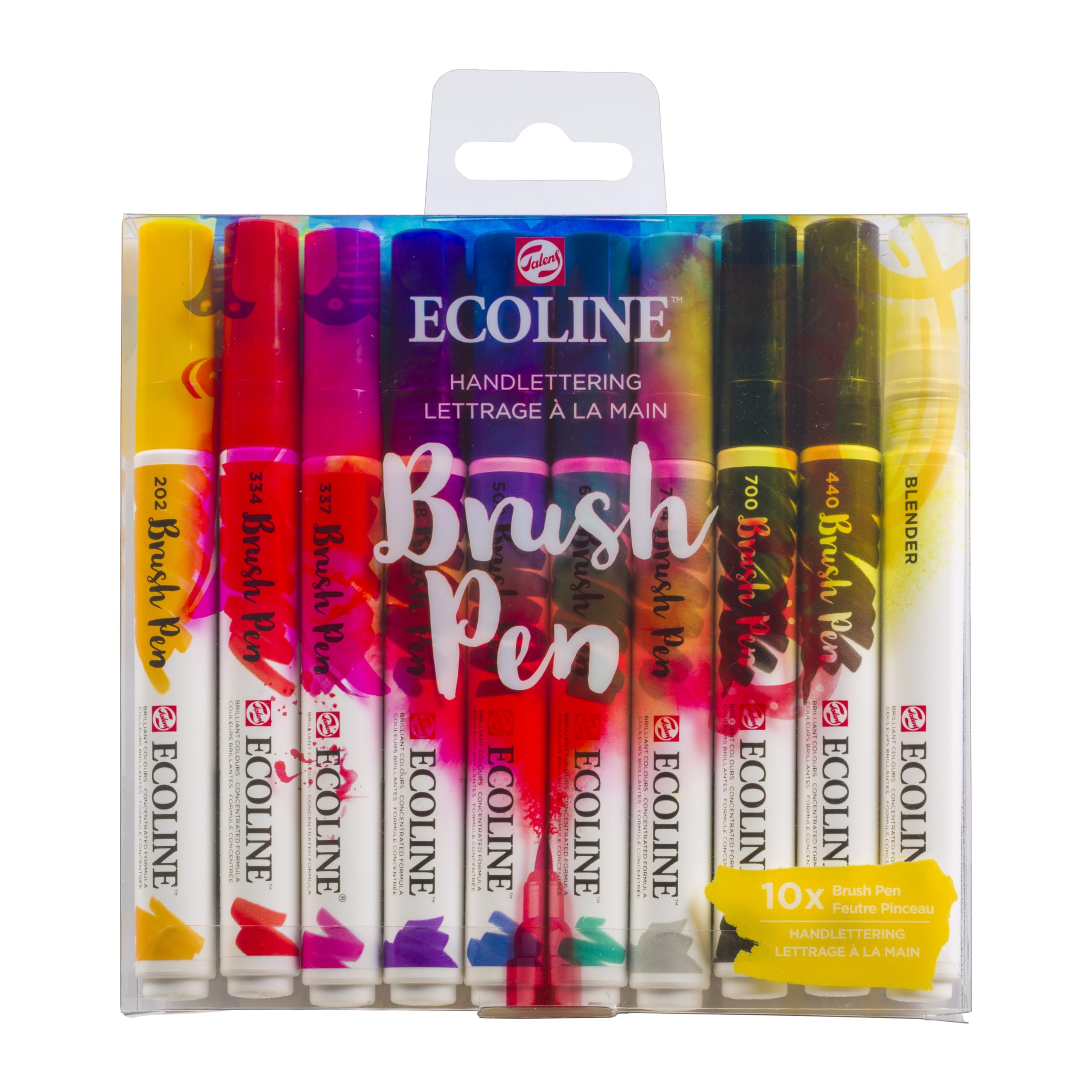 Ecoline Watercolor Brush Pen Set - 9 Vibrant Colors + 1 Blender Pen for Artists, Calligraphy & Illustration | Perfect for Sketching, Bullet Journaling & DIY Crafts
