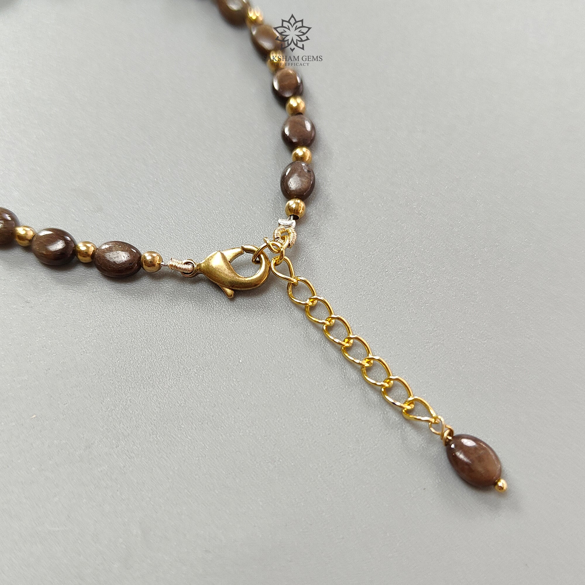 Golden Brown Chocolate Sapphire Beads Bracelet - 7.14g Natural Untreated Oval Sapphire & Brass Bracelet (6x5mm) for Women | Boho Jewelry, Gift for Her, Wedding Accessory, Everyday Wear