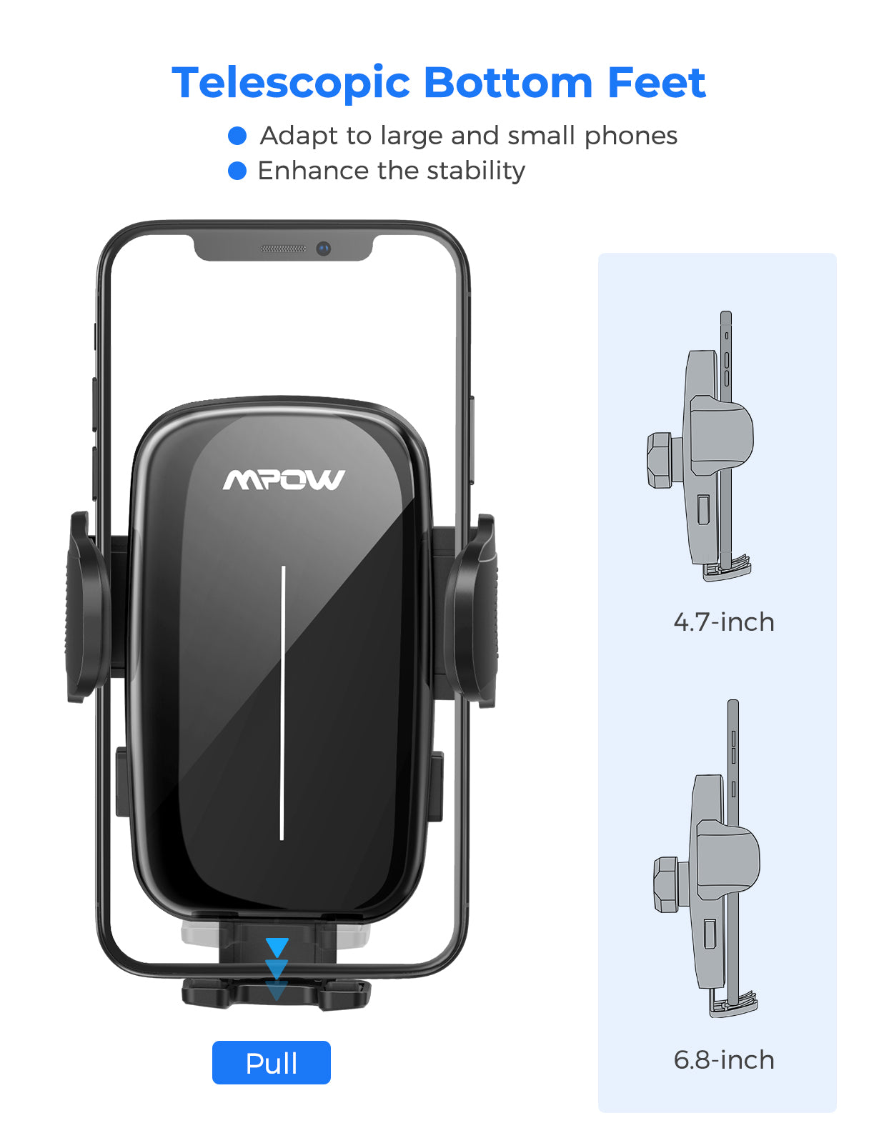 Mpow 159A Universal Car Phone Mount Holder - Windshield & Dashboard Compatible for iPhone, Samsung, Google Pixel - Hands-Free Driving & GPS Navigation Accessory