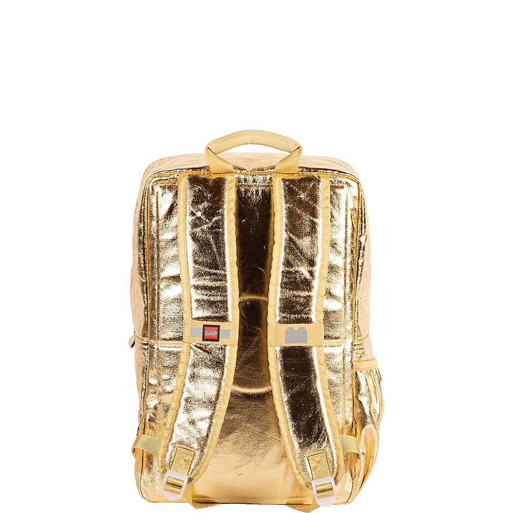LEGO Brick Backpack - Stylish Gold Fashion Backpack for School, Travel & Everyday Use | Durable & Trendy Backpack for Kids & Adults