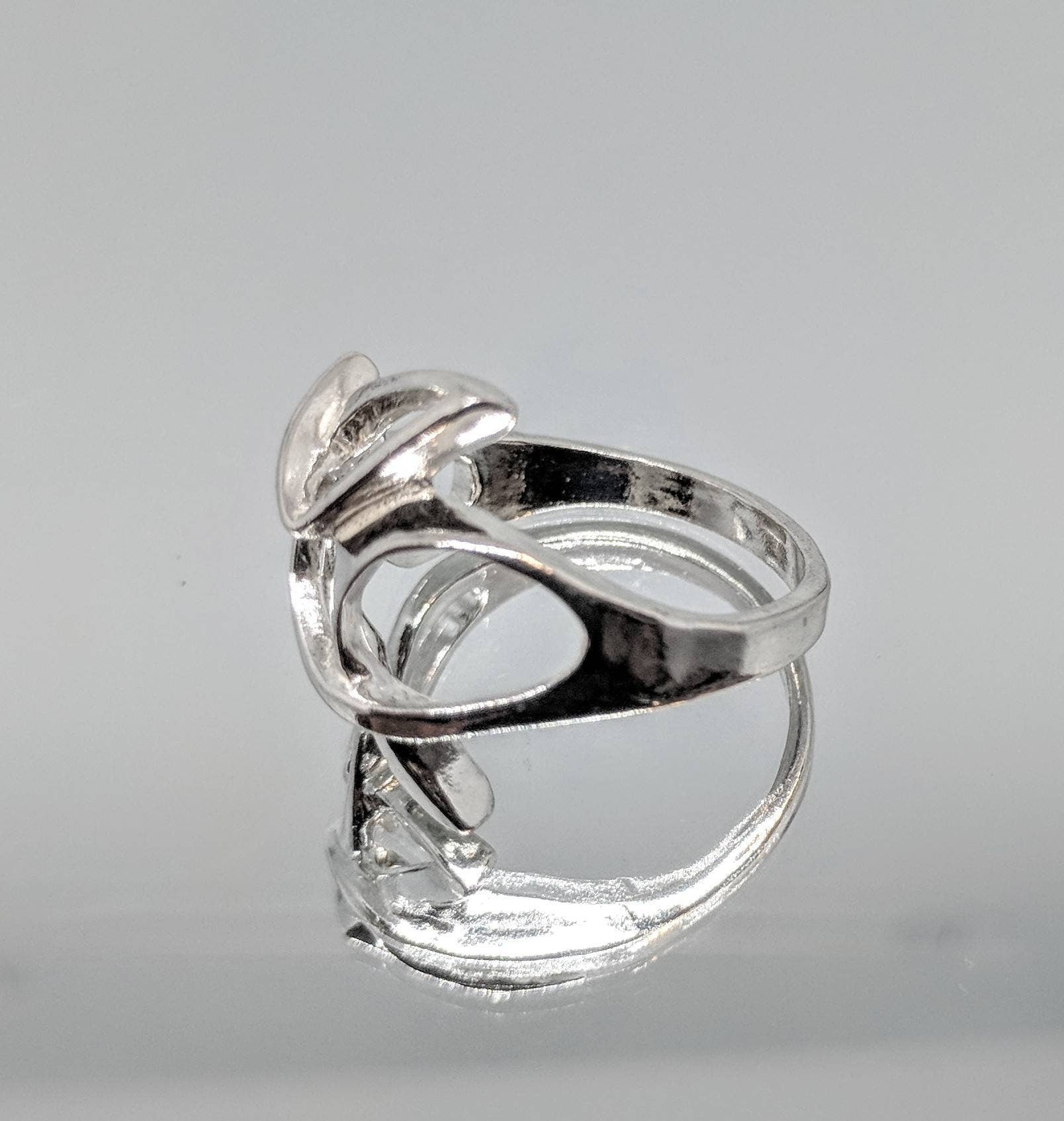 Sterling Silver or 14K Gold Double Tear Freeform Ring Size 7 - DIY Jewelry Making Supplies, Fashion Statement Ring for Women - Perfect for Weddings, Anniversaries and Everyday Wear