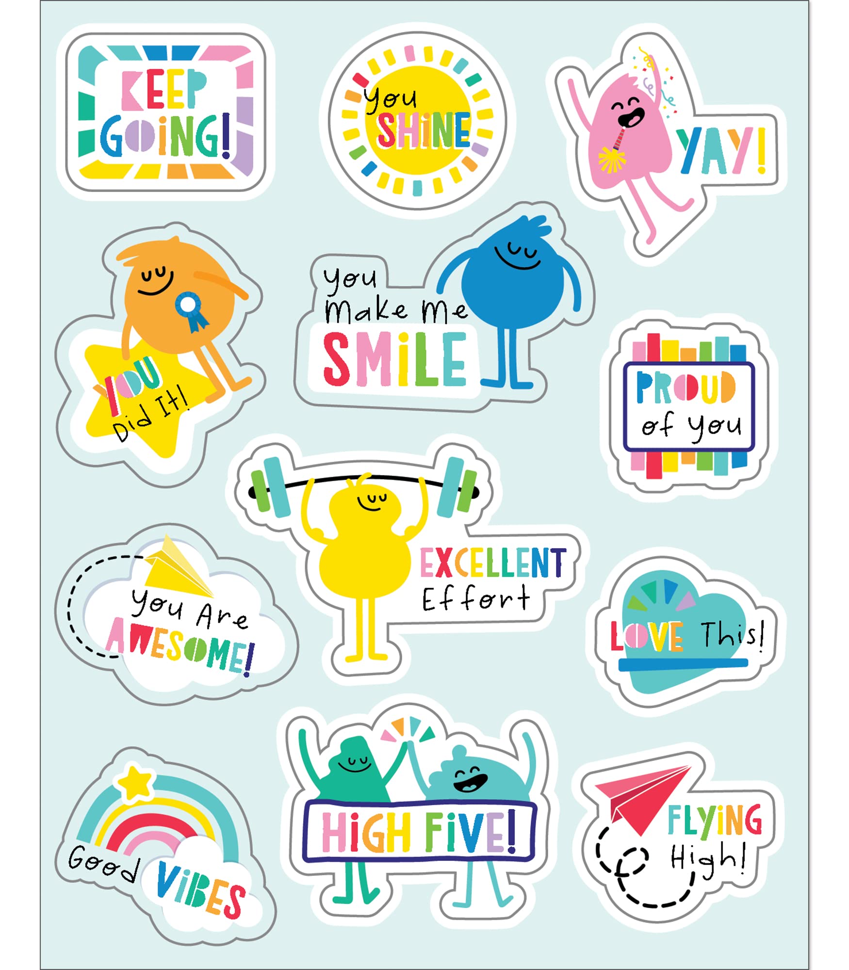 Motivational Stickers for Kids - 72 Retro Reward Stickers for Classroom & Home