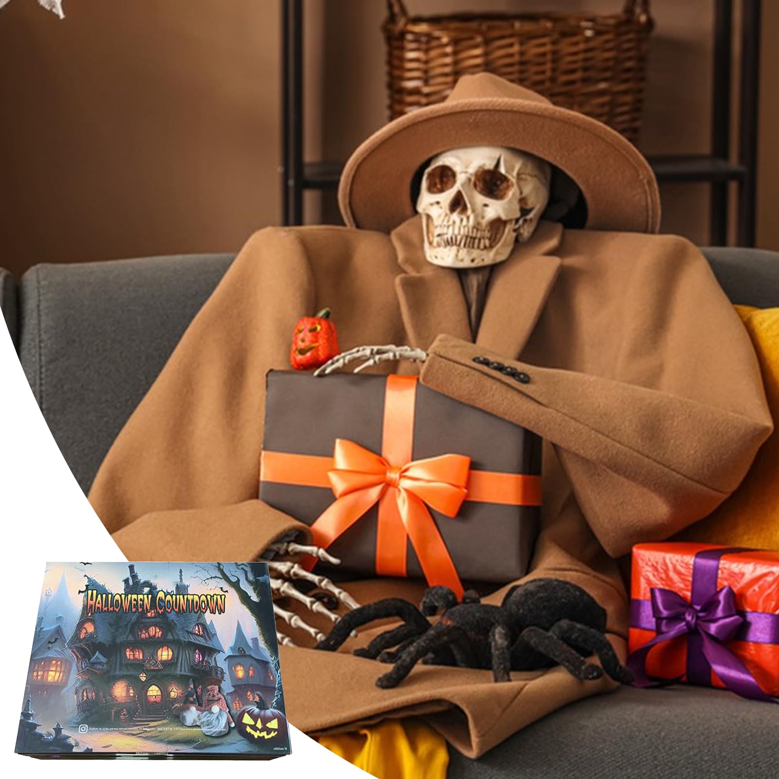 2024 Advent Calendar with Halloween Gnome - Christmas Countdown Calendar for Kids & Adults - Holiday Home & Table Decor for Halloween, Thanksgiving, Christmas Celebrations