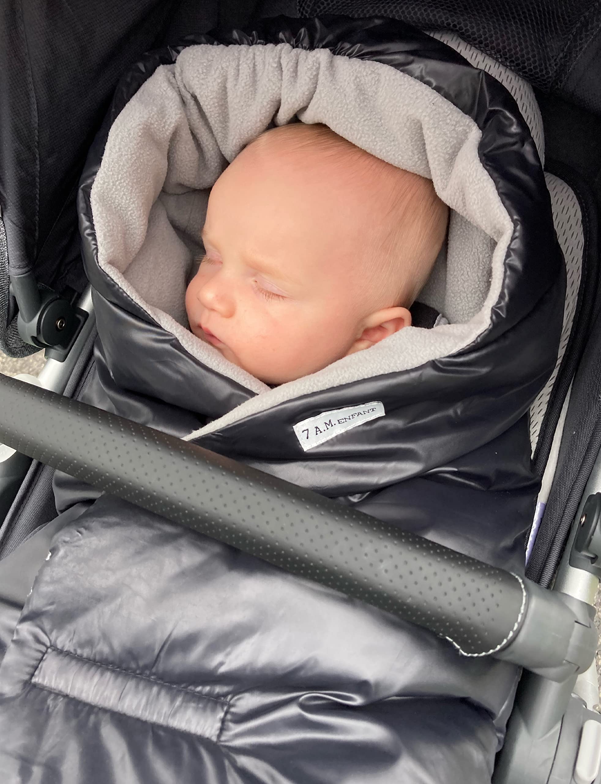 7AM Enfant Baby Car Seat Cover - Nido Quilted Infant Car Seat Protector with Hooded Soft Plush Lining | Universal Fit for Strollers & Car Seats | Perfect for Winter Warmth & Outdoor Protection