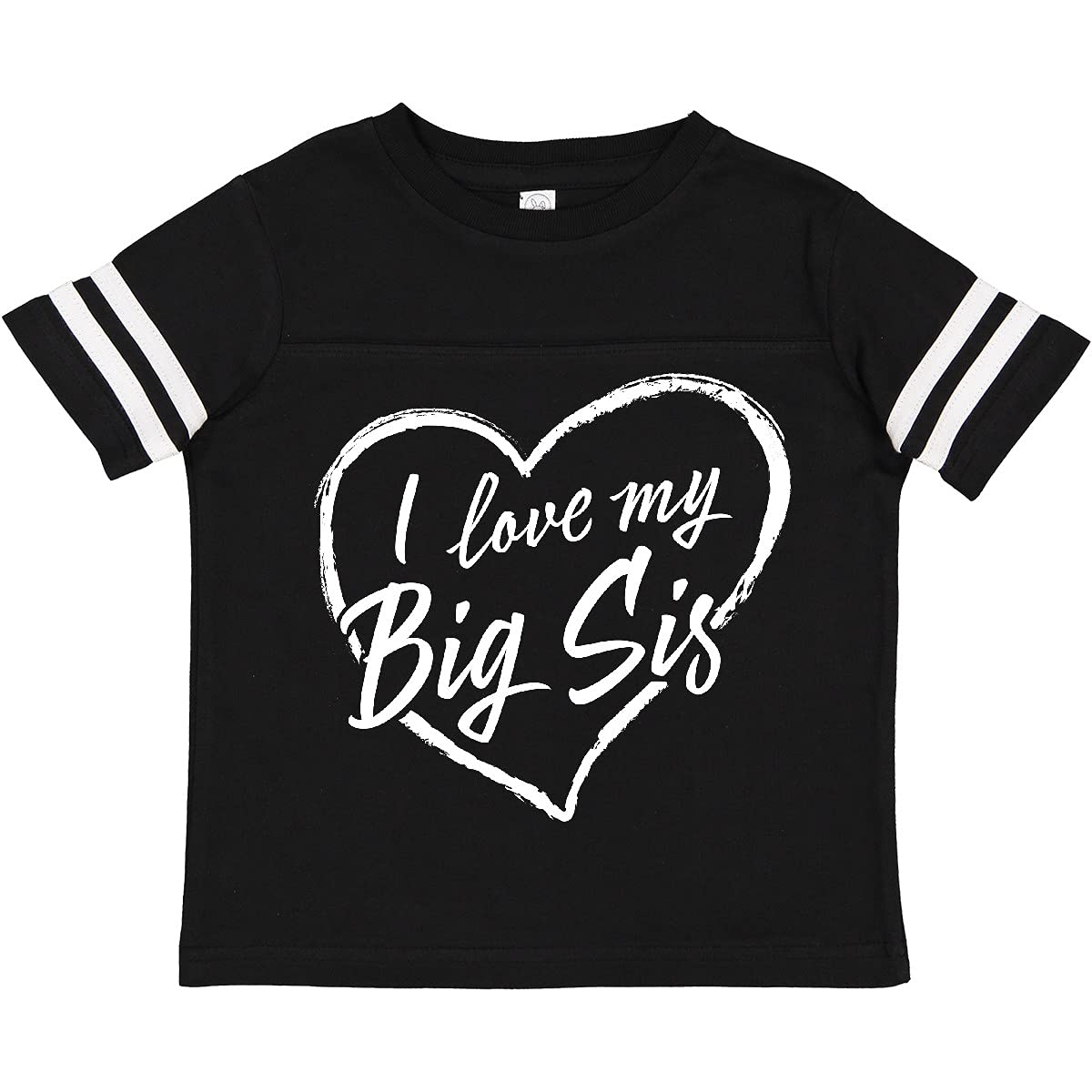 Inktastic I Love My Big Sis White Chalk Heart Toddler T-Shirt - Cute Sibling Matching Outfit for Sisters & Toddlers
