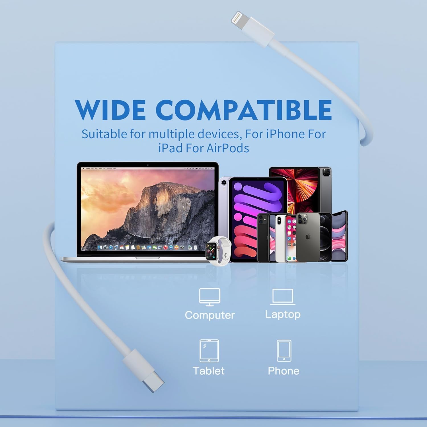 Apple MFi Certified USB C to Lightning Cable 5 Pack (6FT) - Fast Charging Type C to Lightning Cable for iPhone 14/13/12/11/Pro Max/XR/XS/X/8/SE - Perfect for Home, Office & Travel Charging