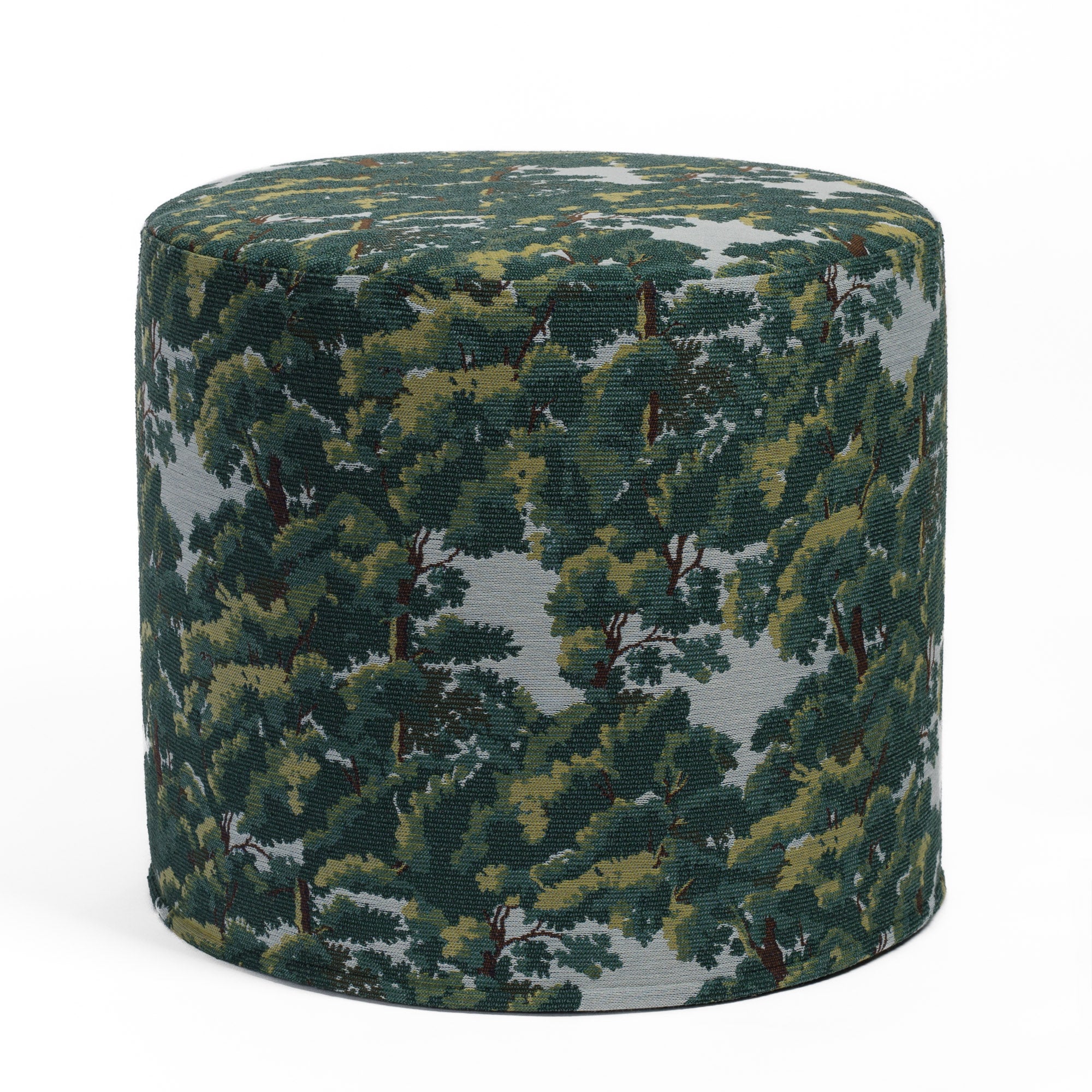 Elora 18x16 Inch Round Storage Ottoman with Tufted Top - Forest Green Velvet Footrest Pouf for Living Room, Bedroom & Nursery