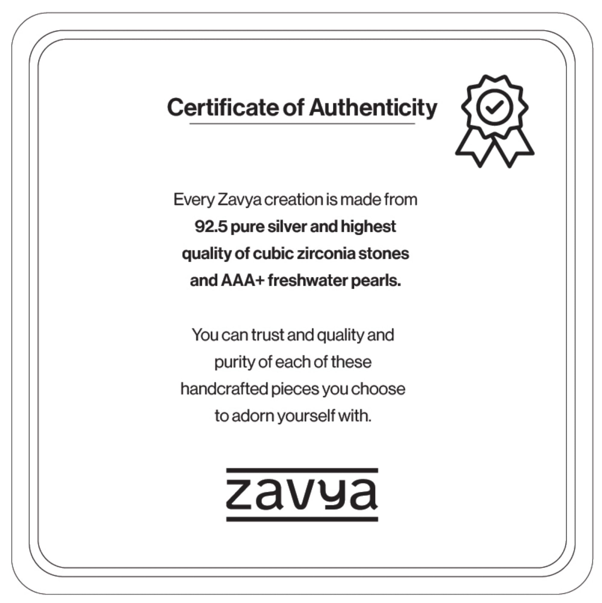 ZAVYA 925 Sterling Silver Pearl Jewelry Set with Earrings | Elegant Necklace & Earrings Gift Set for Women & Girls | Certified 925 Hallmark & Authenticity | Perfect for Weddings, Anniversaries & Special Occasions