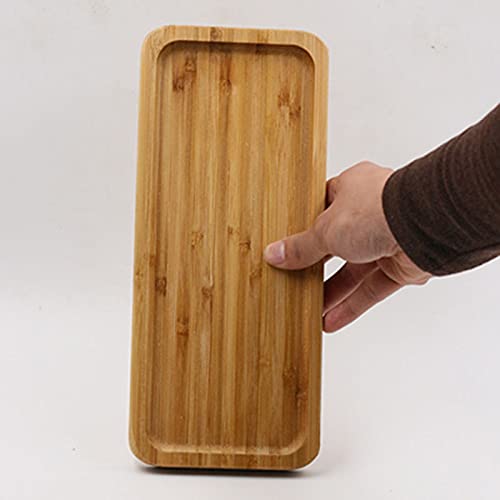 Premium Wooden Bamboo Serving Tray - Japanese Style Rectangular Fruit Plate with Tea Cup Saucer | Multi-Purpose Storage Pallet for Food Display, Home Decor & Party Serving (20 Color Options) - Perfect for Tea Ceremonies, Fruit Arrangements & Dining Table Centerpieces
