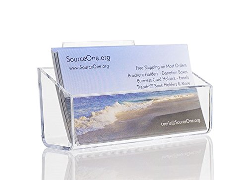 Source One Deluxe Slotwall/Slatwall Clear Business Card Holder - 6 Pack Acrylic Gift Card Display for Retail Stores, Offices & Trade Shows