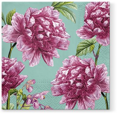 20 Pack Beautiful Peonies Floral Paper Napkins for Wedding, Bridal Shower, Baby Shower & Party Decorations - Premium Disposable Lunch Napkins