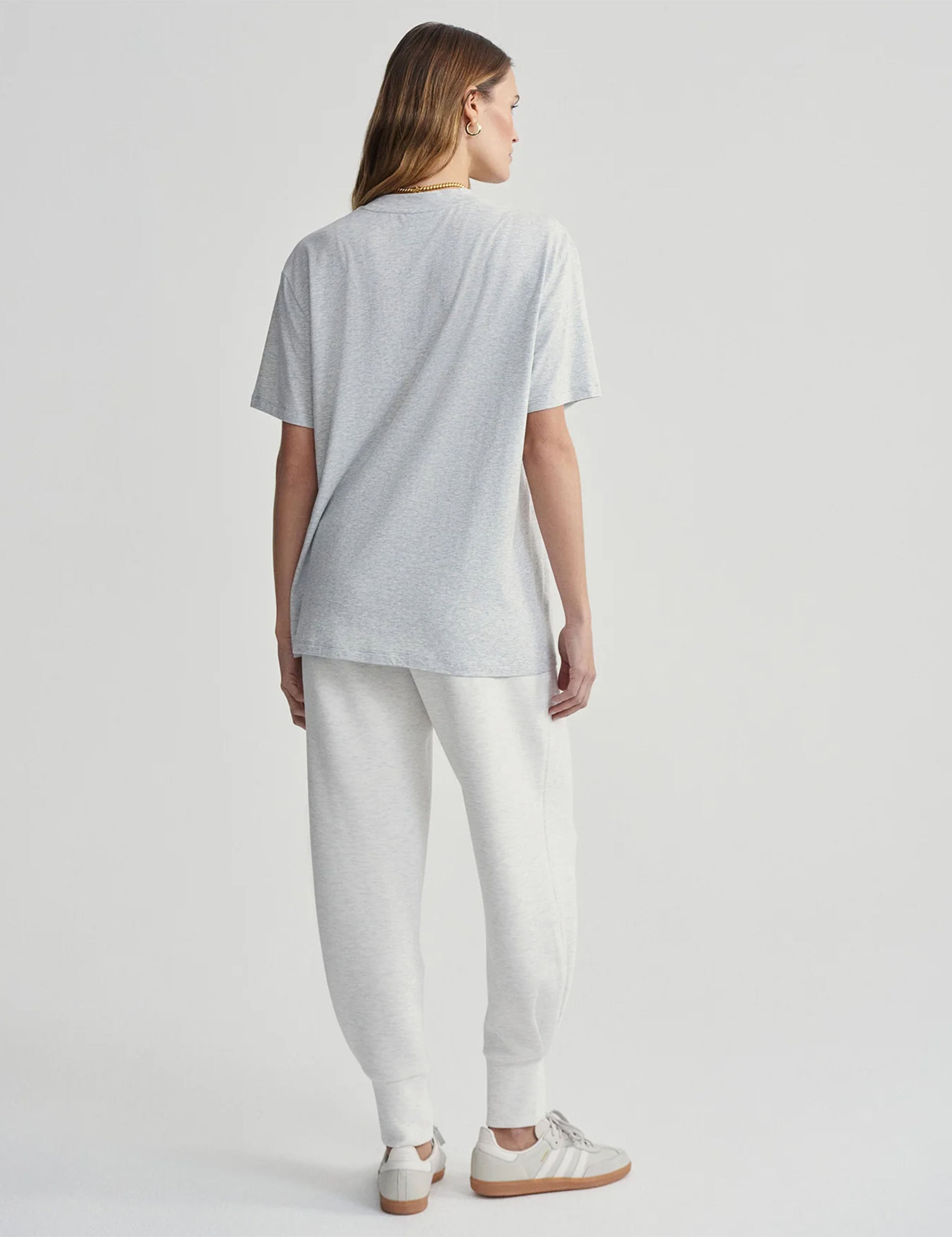 Leighton Boyfriend T-Shirt for Women - Light Grey Marl | Soft & Comfortable Casual Tee for Everyday Wear