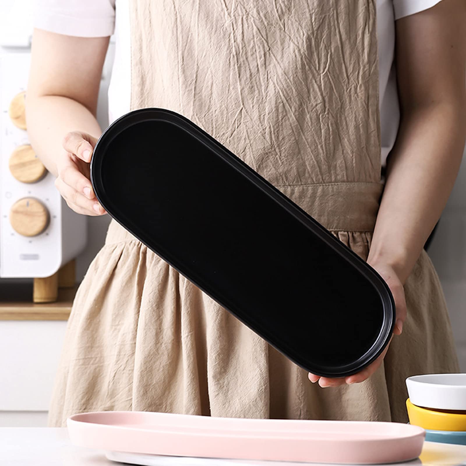 Black Ceramic Sink Tray for Bathroom & Kitchen - Simple Style Counter Organizer | Perfect for Soap, Sponge & Beauty Product Storage