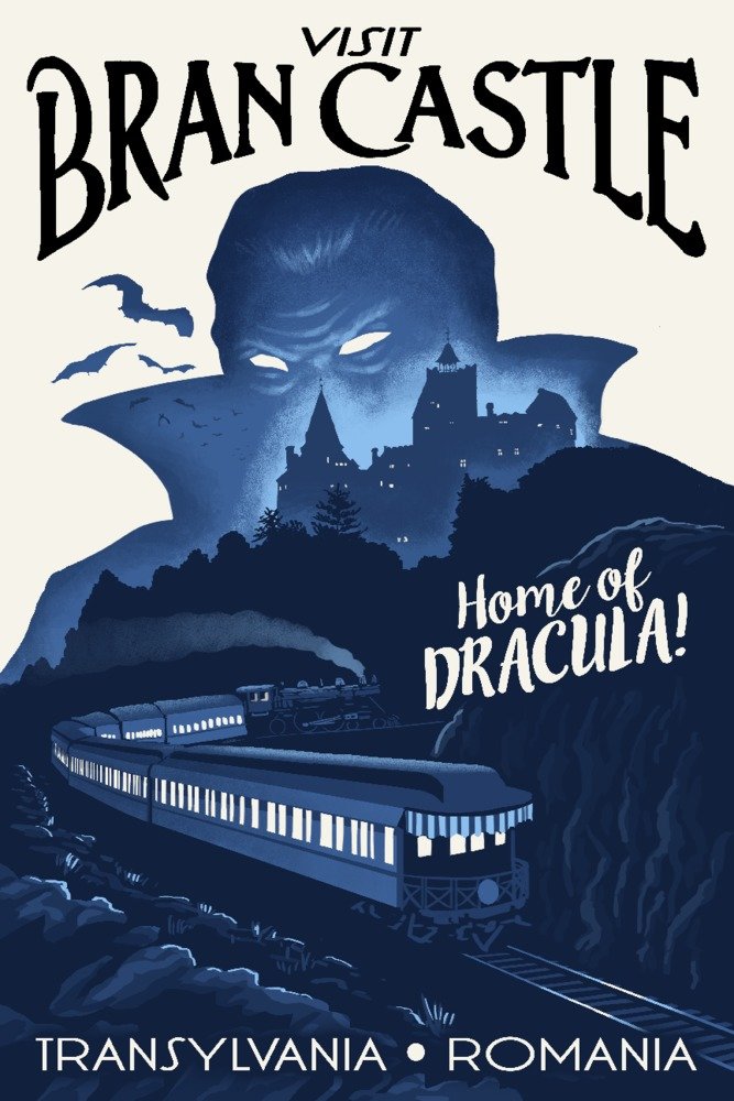 24x36 Signed Bran Castle Transylvania Print - Dracula's Home Wall Art Poster | Gothic Decor for Living Room, Bedroom & Office