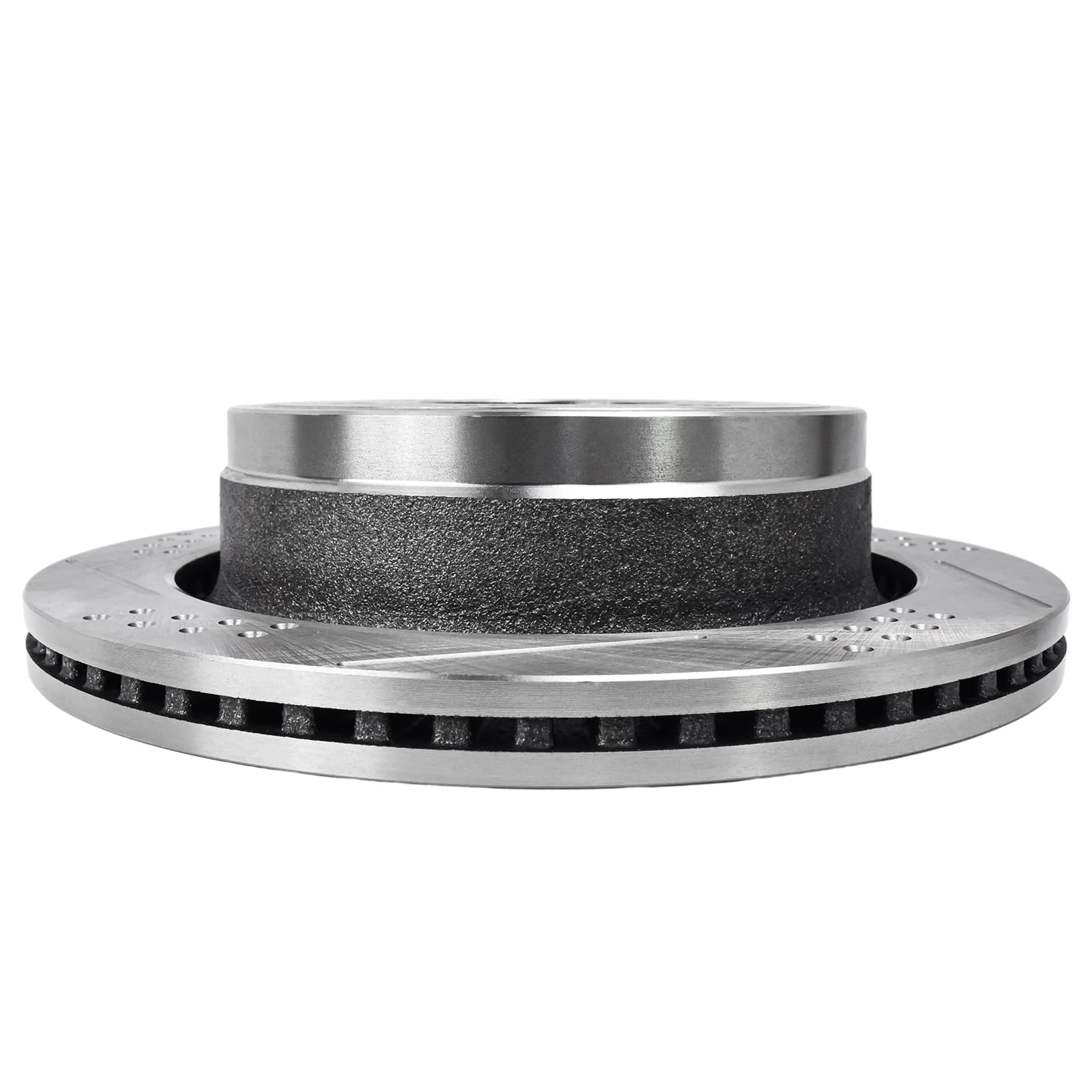 High-Performance Front & Rear Slotted Brake Rotors with Ceramic Pads for Dodge Challenger & Magnum (AWD/RWD) - Not Compatible with Dodge Charger - Perfect for Racing & Daily Driving
