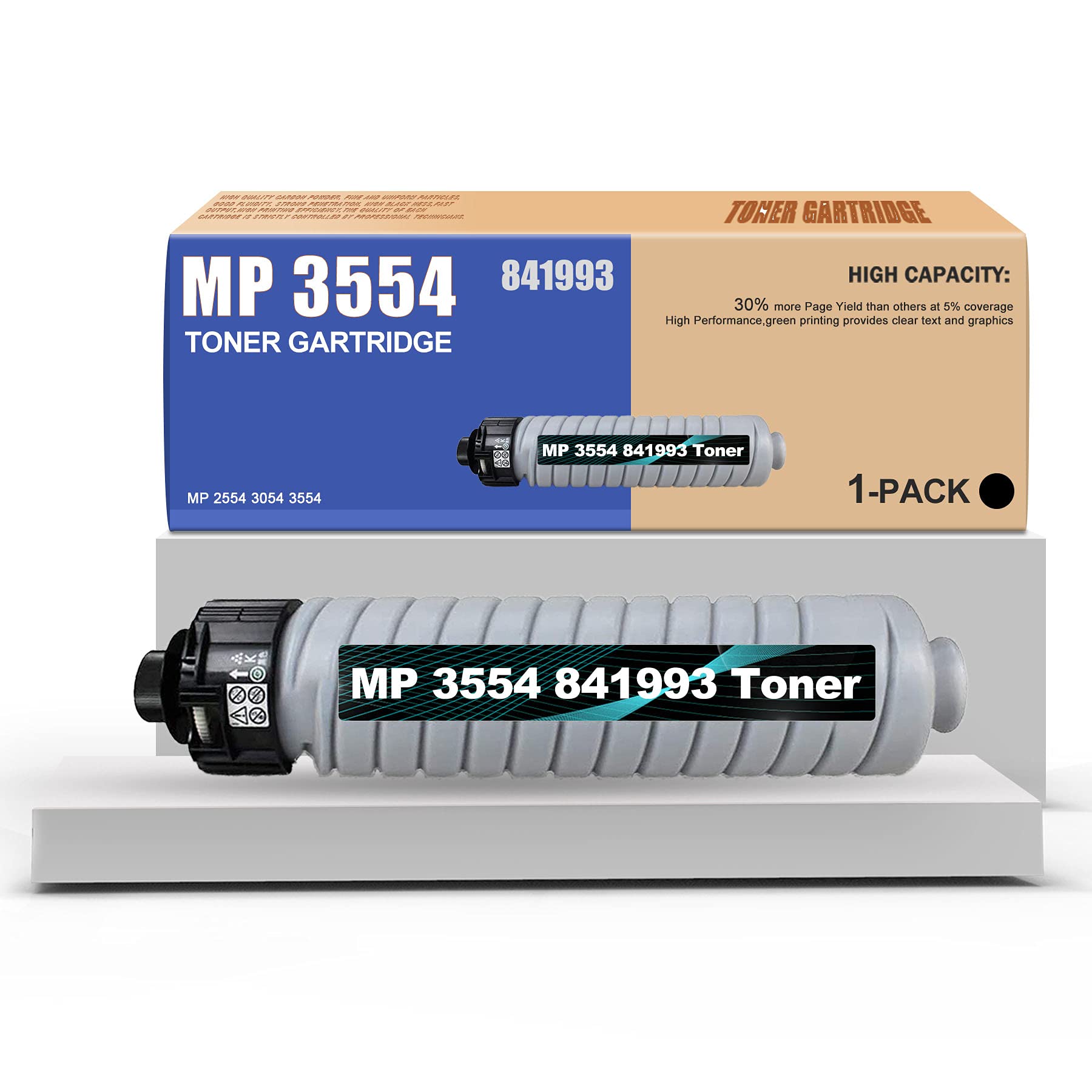 High-Quality SISL 1 Black Compatible 841993 MP 3554 Toner Cartridge Replacement for Ricoh MP 2554 3054 3554 Printers - Perfect for Office Printing, Document Reproduction & High-Volume Business Use