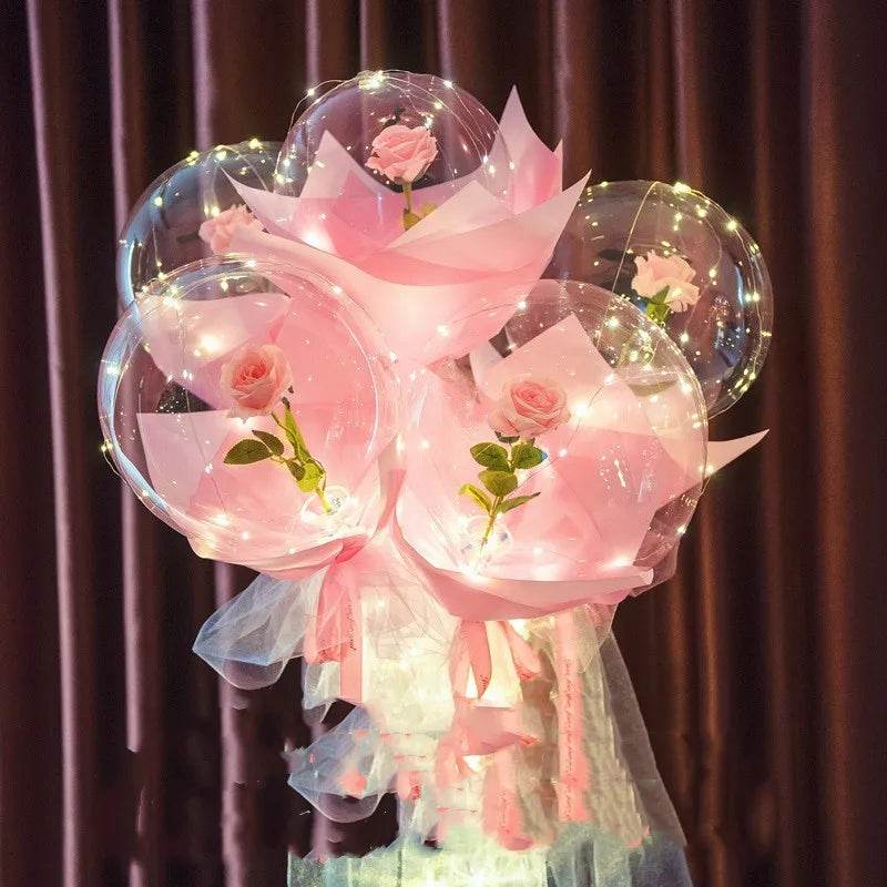 Glow in the Dark LED Flower Bouquet - Romantic Wedding Proposal, Anniversary Gift, Home Decor for Bedroom & Party