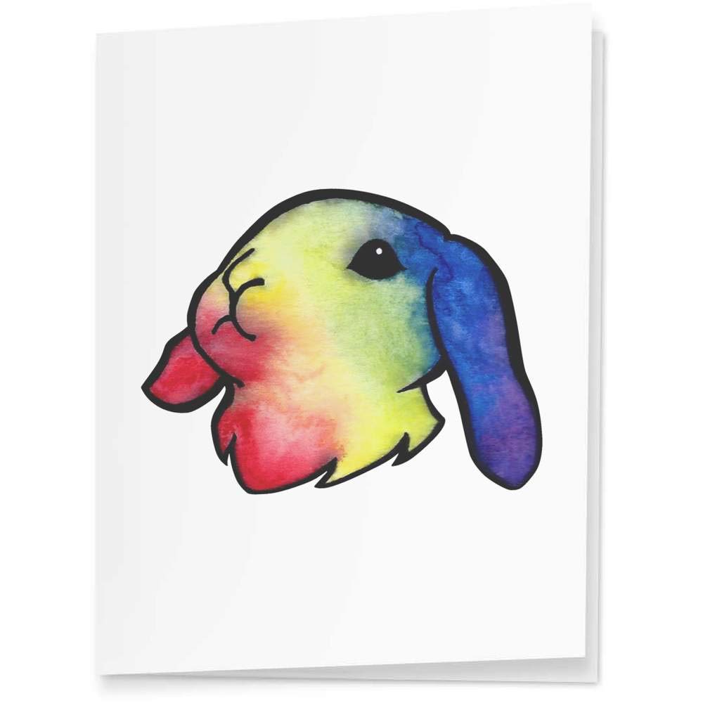 4 Pack Rainbow Lop Rabbit Gift Tags - Cute Bunny Labels for Birthday Party Favors, Baby Shower Decorations & Easter Gifts (GI00026011)
