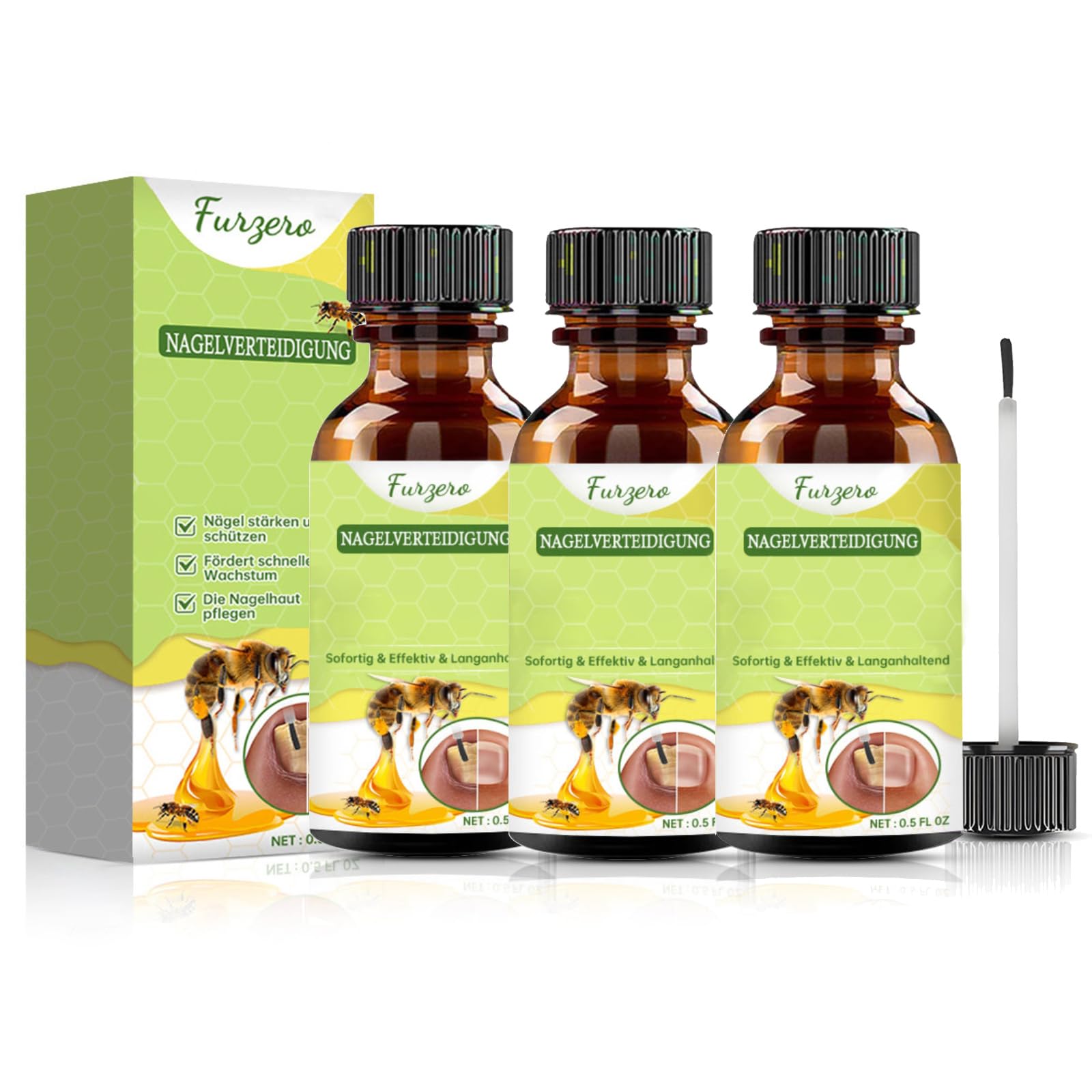 Bee Venom Nail Strengthening Serum - Repair & Growth Treatment for Thin, Brittle & Damaged Nails - Natural Nail Polish Base Coat - Perfect for Weak Nails & Professional Manicures