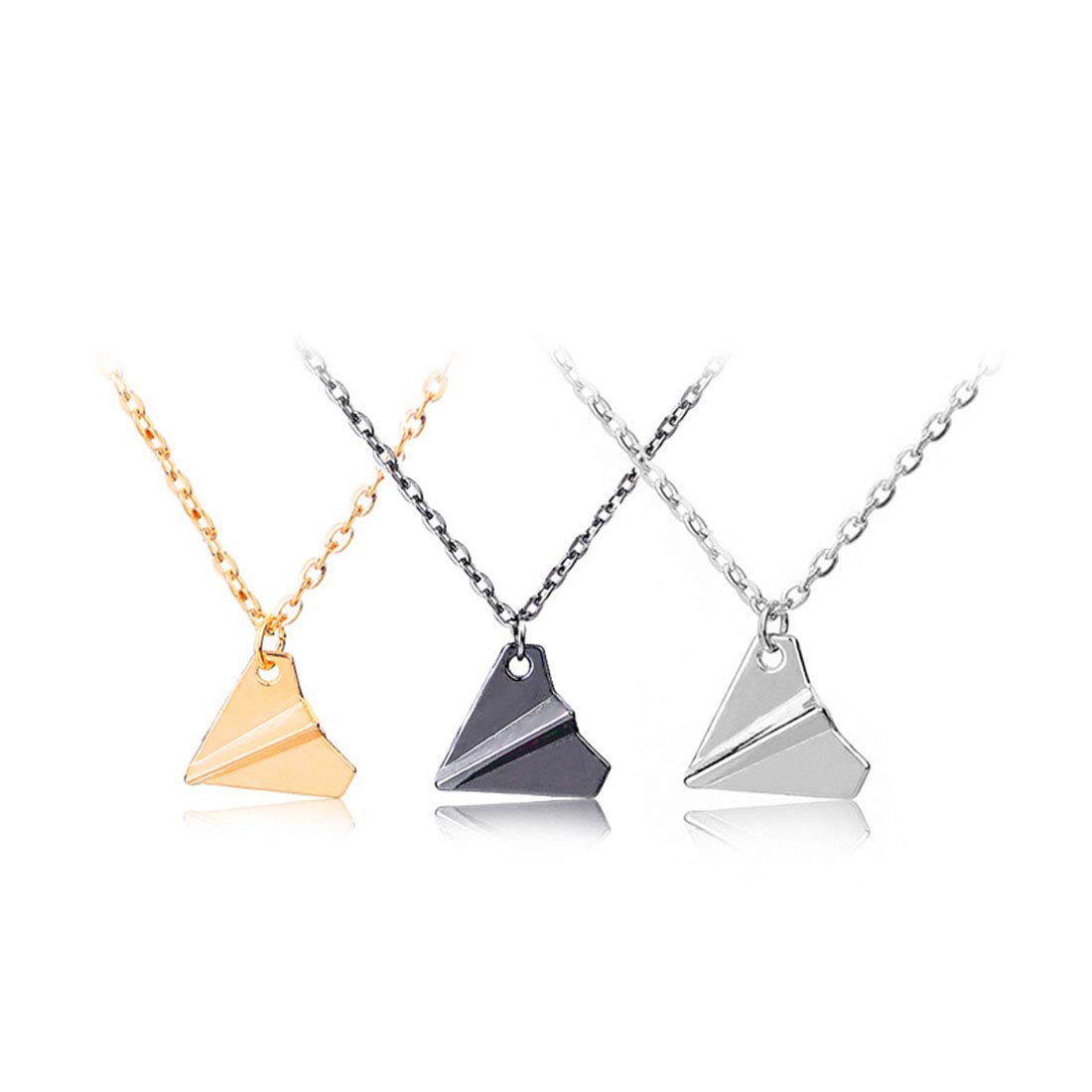 Stylish Paper Airplane Pendant Necklace - 3Pcs Travel Inspired Jewelry for Women & Men | Perfect for Travel Lovers, Aviation Enthusiasts & Unique Gift Ideas