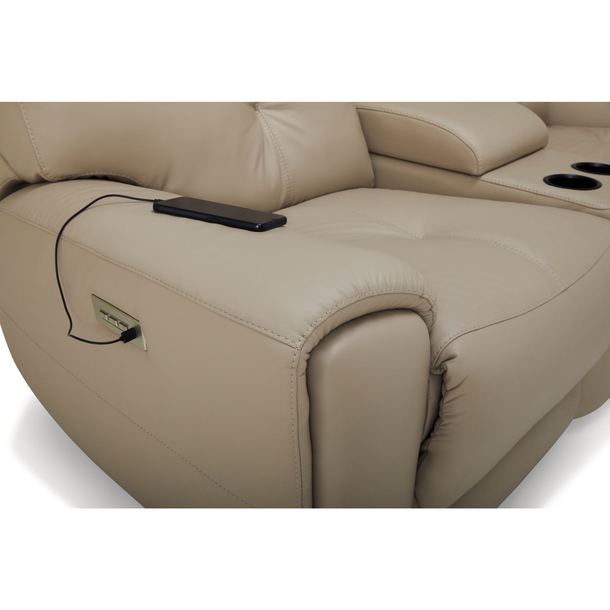 Aedon Power Reclining Loveseat with Adjustable Headrest & Lumbar Support - Modern Comfort for Living Room, Home Theater & Small Spaces - Bali Harvest Collection