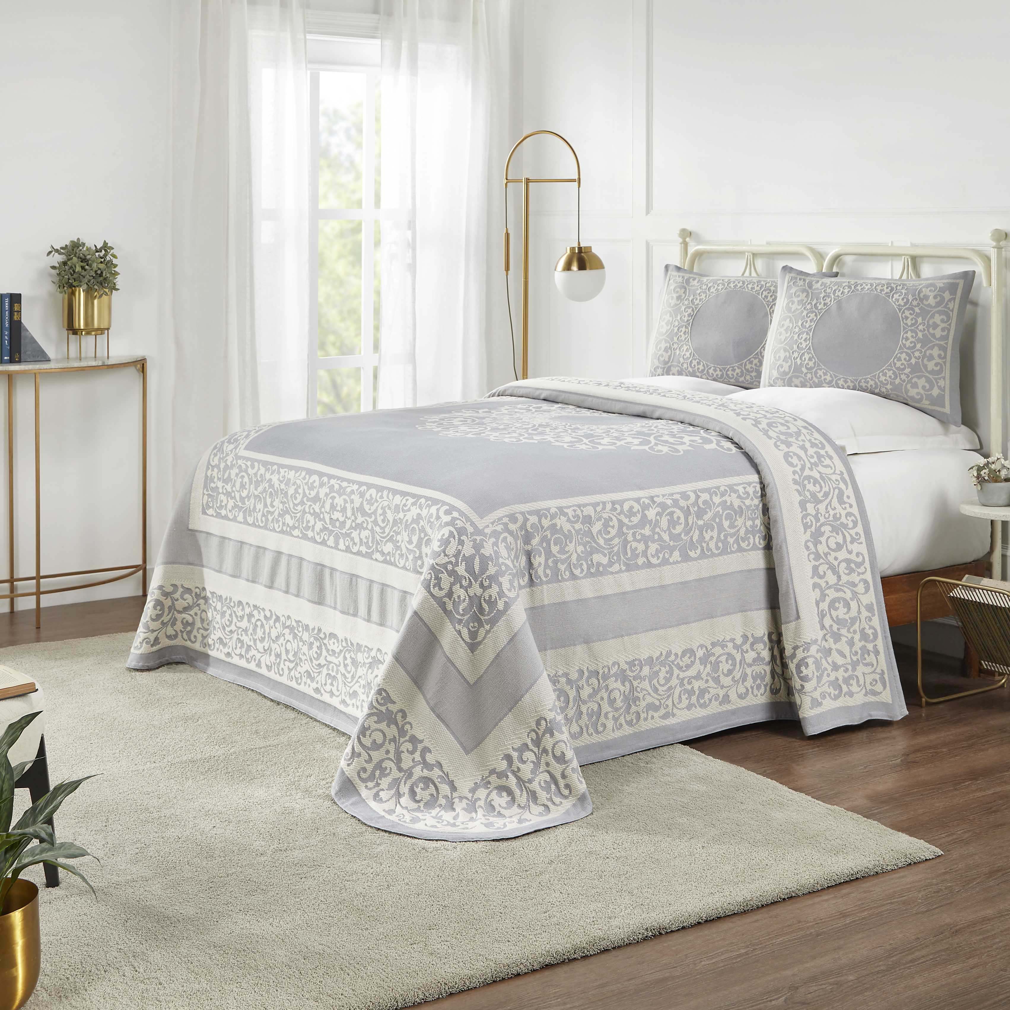 Boho Mandala Cotton Blend Woven Jacquard Bedspread Set - Queen Size, Soft & Breathable, Ethnic Home Decor for Bedroom, Living Room, Dorm or Yoga Studio