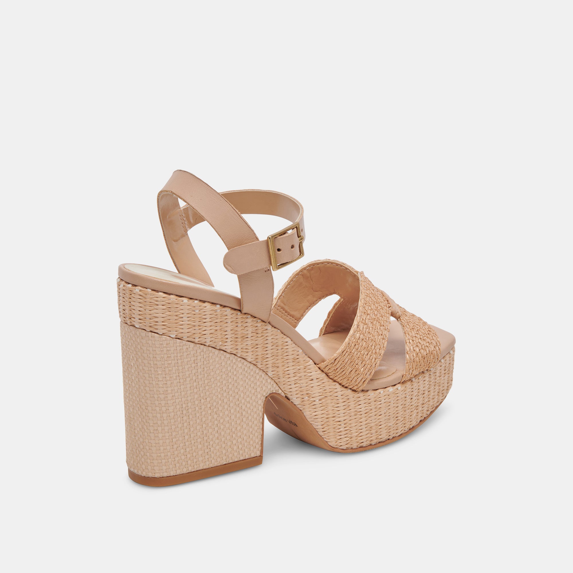 CALE HEELS LT NATURAL RAFFIA - Women's Comfortable Summer Sandals for Beach, Vacation, and Casual Outfits