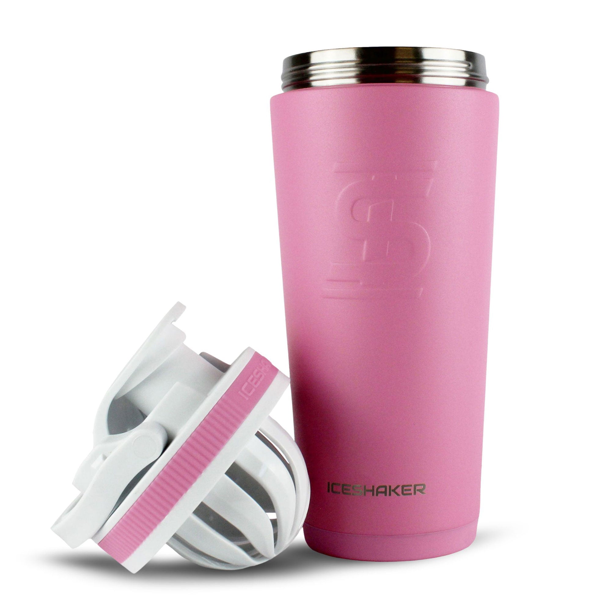 26oz Insulated Stainless Steel Ice Shaker Bottle - Pink Leakproof Protein Shaker Cup for Gym, Workouts & On-the-Go Hydration