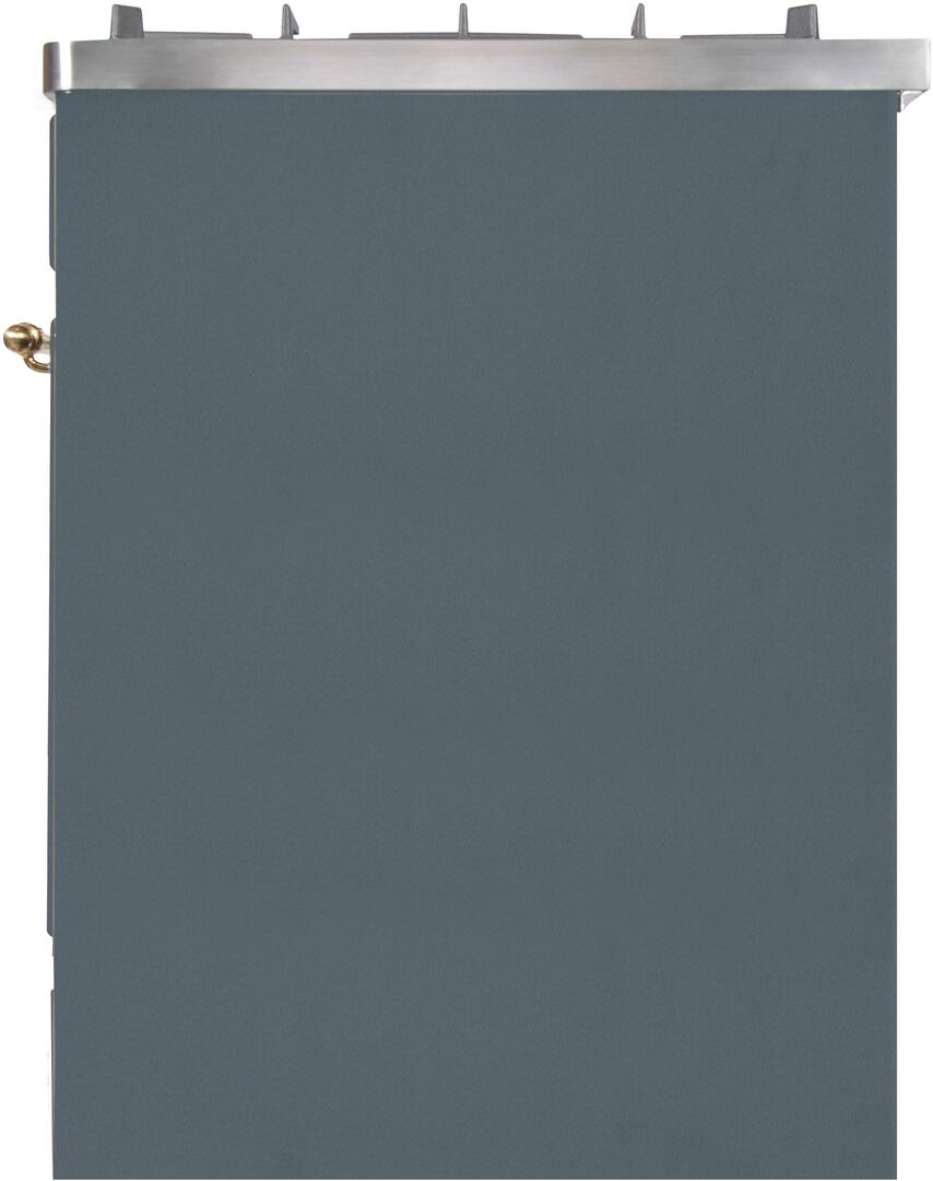 ILVE Majestic II 30 Inch Dual Fuel Freestanding Range - Liquid Propane, Blue Grey with Brass Trim (Model UM30DNE3BGGLP) | Professional Kitchen Appliance for Home Chefs & Gourmet Cooking