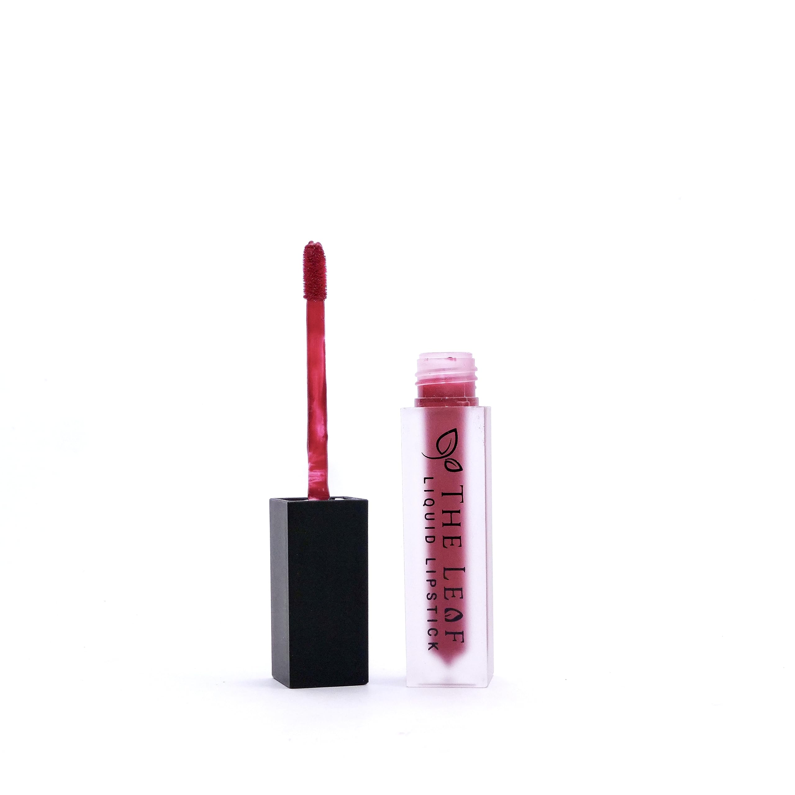 The Leaf Lipstick - Smooth, Weightless Liquid Lip Color with Long-Lasting Finish | 3.5ml Cherry Berry Shade | Perfect for Everyday Wear, Date Nights & Special Occasions