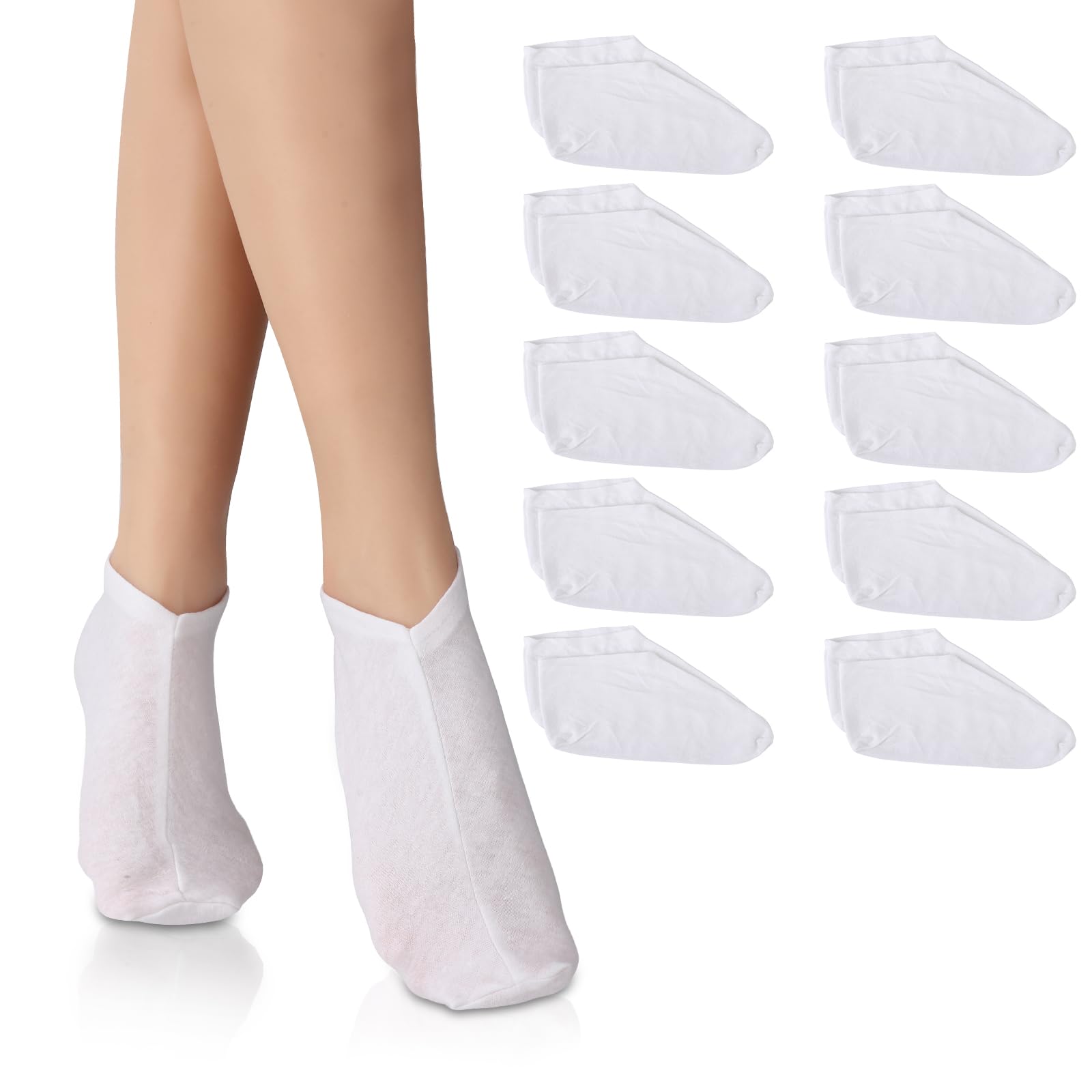 Moisturizing Socks for Women - 10 Pairs Cotton Spa Foot Care Socks with Lotion for Dry & Cracked Feet - Overnight Hydrating Gel Socks for Soft Skin - Perfect for Home Spa, Night Treatment & Cracked Heel Repair