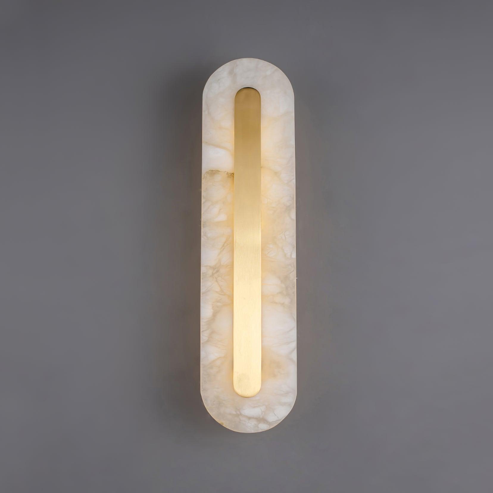 Modern Alabaster Rounded Wall Light Fixture - Elegant Indoor Sconce for Living Room, Bedroom & Hallway Lighting