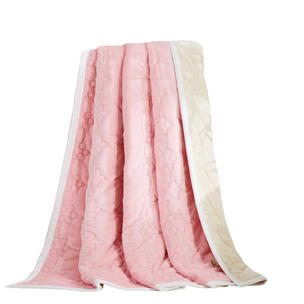 LUYIYI Warm Fleece Blanket for Winter - Soft Cozy Plush Throw for Bed, Couch & Office - Single/Double Size 150x200cm - Perfect for Napping, Lounging & Home Decor (Pink)