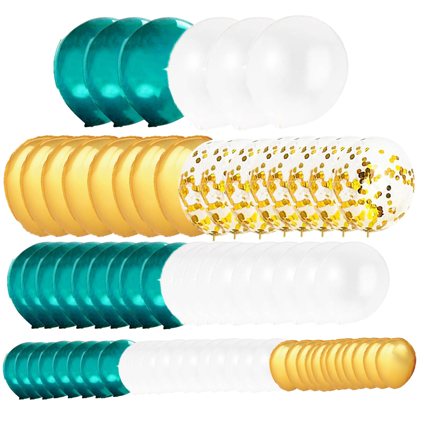 131pcs Teal & Gold Balloon Garland Kit - Elegant Birthday Party Decorations for Women, Bridal Showers & Weddings | Perfect for Indoor/Outdoor Celebrations & Photo Backdrops