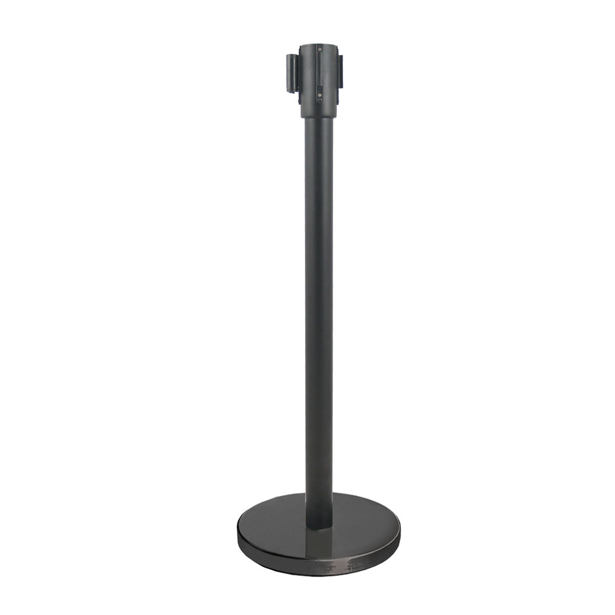 Heavy Duty Crowd Control Stanchion with Retractable Belt - Black | Queue Management System for Events, Retail Stores & Public Spaces