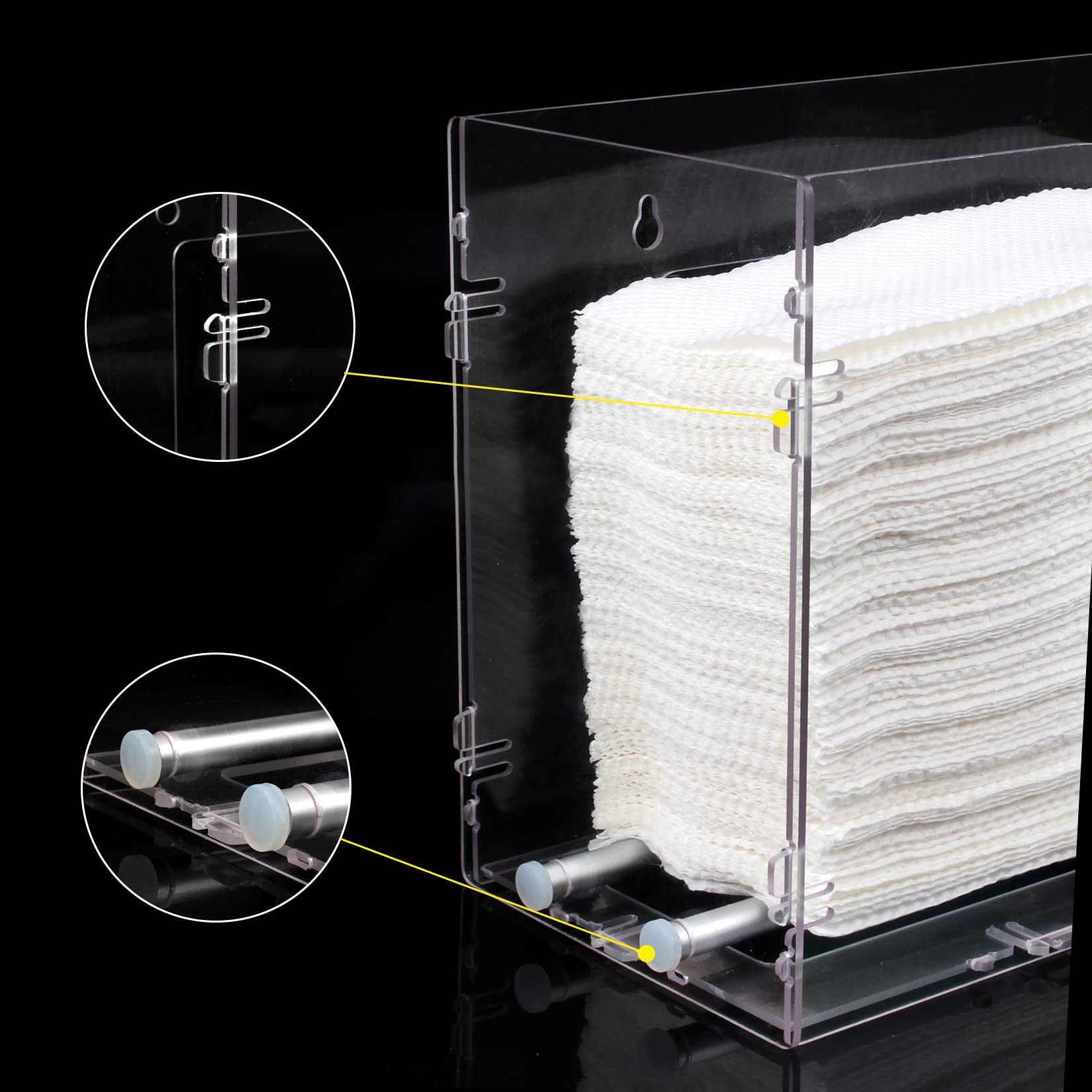 Evron Clear Paper Towel Dispenser - Countertop & Wall Mount, One-Hand Pull for C-Fold, Z-Fold, Trifold & Multifold Towels - Easy Snap-On Assembly - Perfect for Kitchens, Restaurants & Office Break Rooms