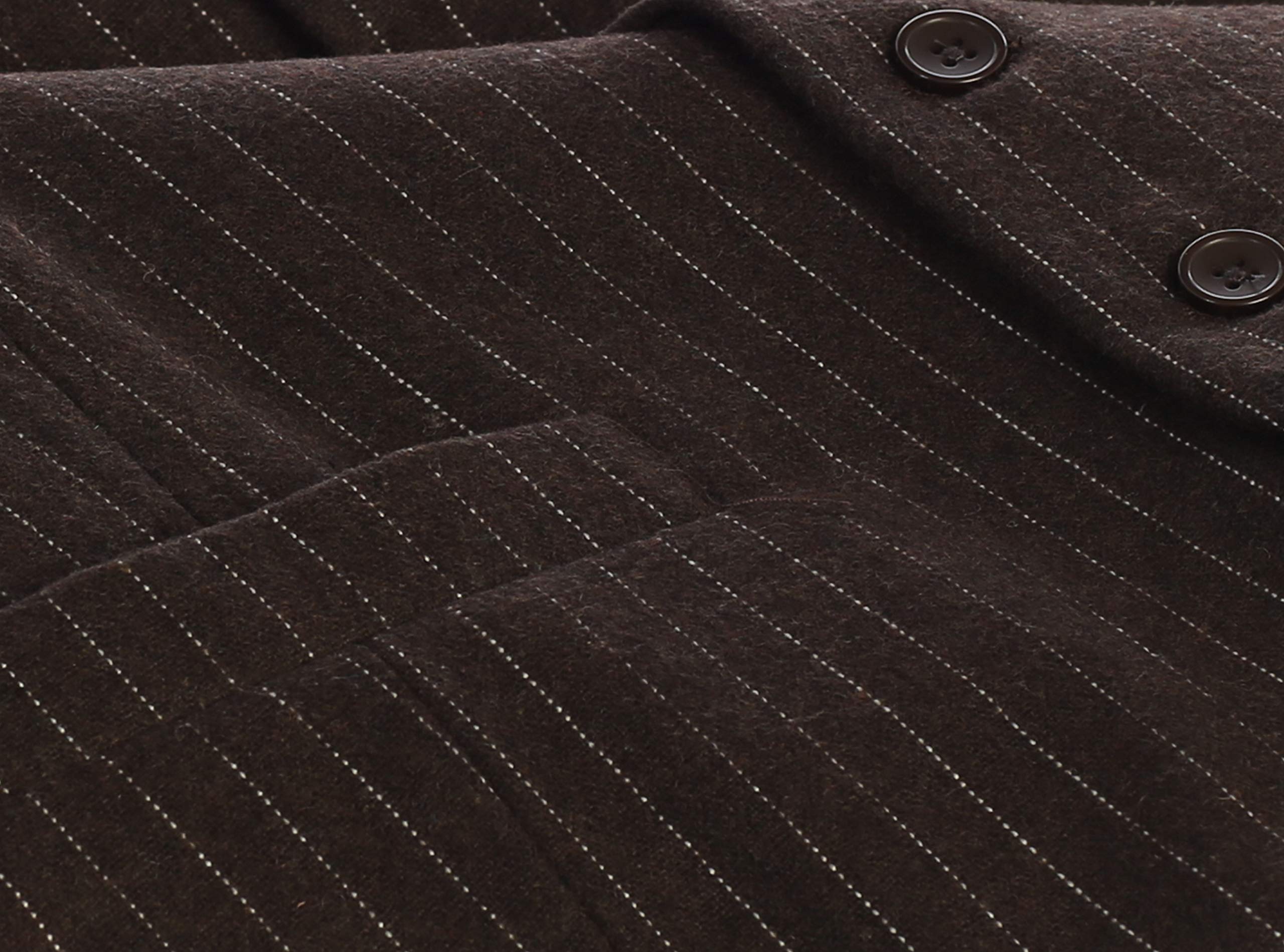 Gioberti Men's 5-Button Wool Blend Tweed Vest with Pin Stripe - Formal Waistcoat for Weddings, Business Attire & Vintage Style Outfits
