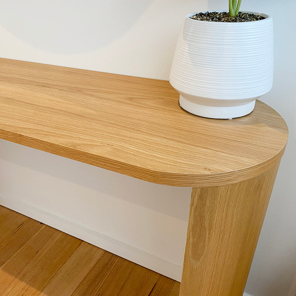 ZANA 140cm Natural Oak Wood Console Table - Entryway Hallway Sofa Table for Home Decor & Storage