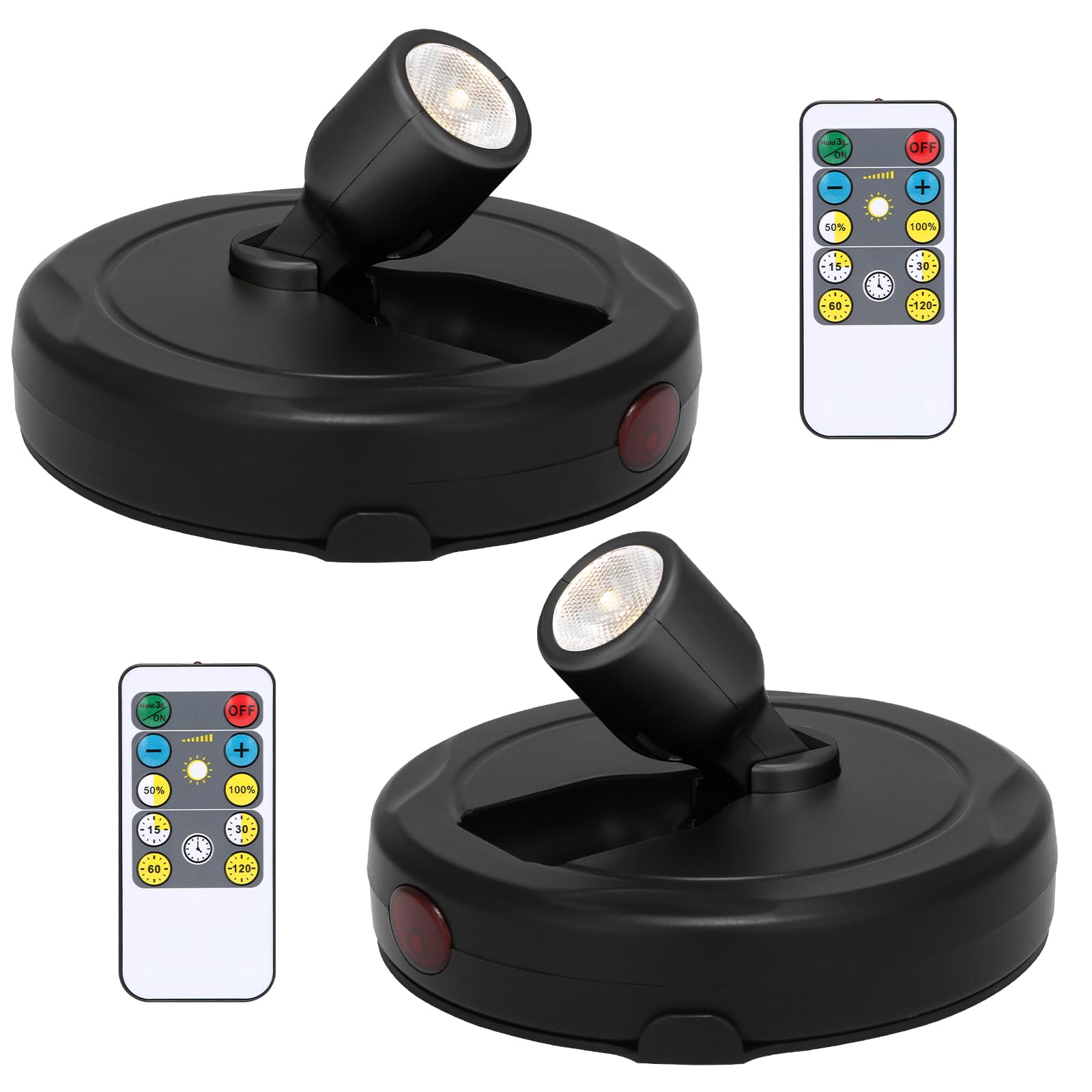 Battery Powered Wireless Picture Light with Remote & Timer - LED Accent Spot Light for Indoor Plants, Trees, Wall Art, Photo Painting, Dartboard - Perfect for Home, Gallery, and Office Decor