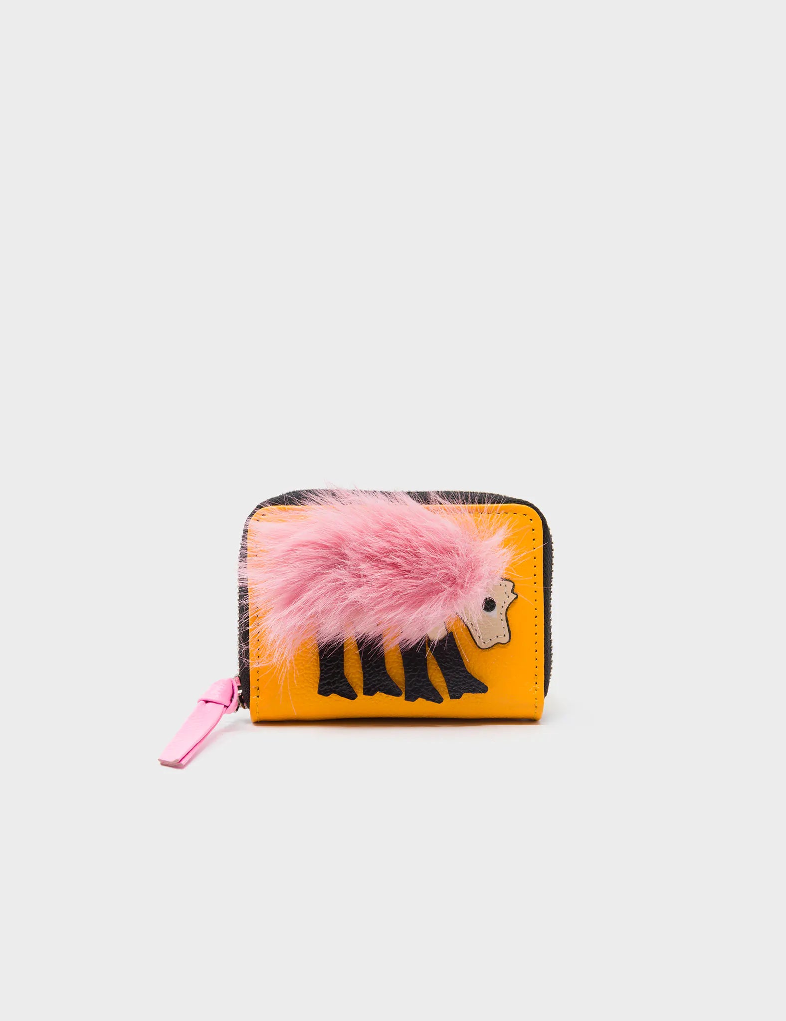 Frodo Marigold Leather Zip Around Wallet with Wolf In Heels Applique - Stylish RFID Blocking Bifold Wallet for Women, Perfect for Travel, Shopping and Everyday Use