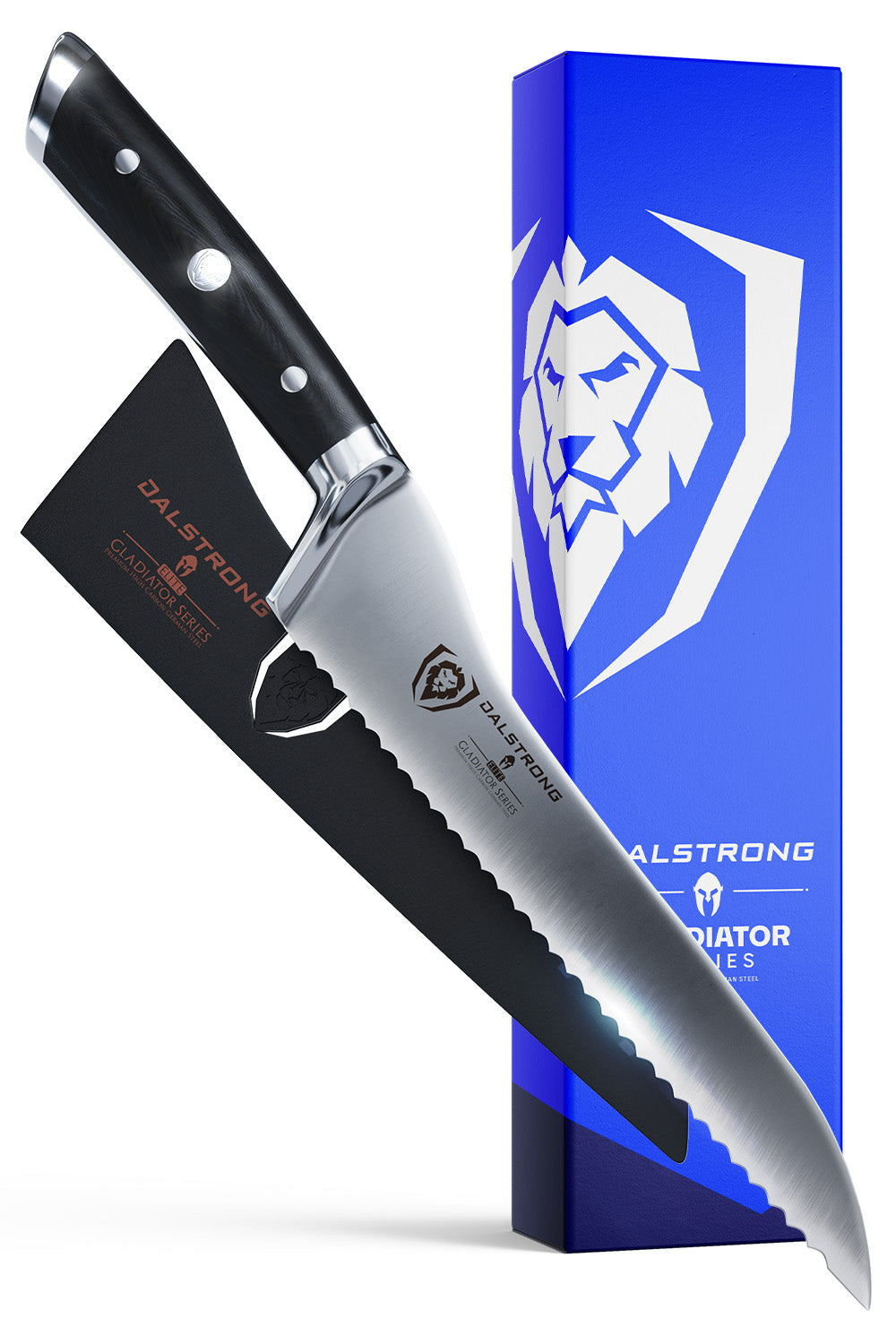 Dalstrong Gladiator Series 8-Inch Serrated Offset Bread & Deli Knife - NSF Certified Professional Kitchen Knife for Slicing Bread, Sandwiches & Deli Meats