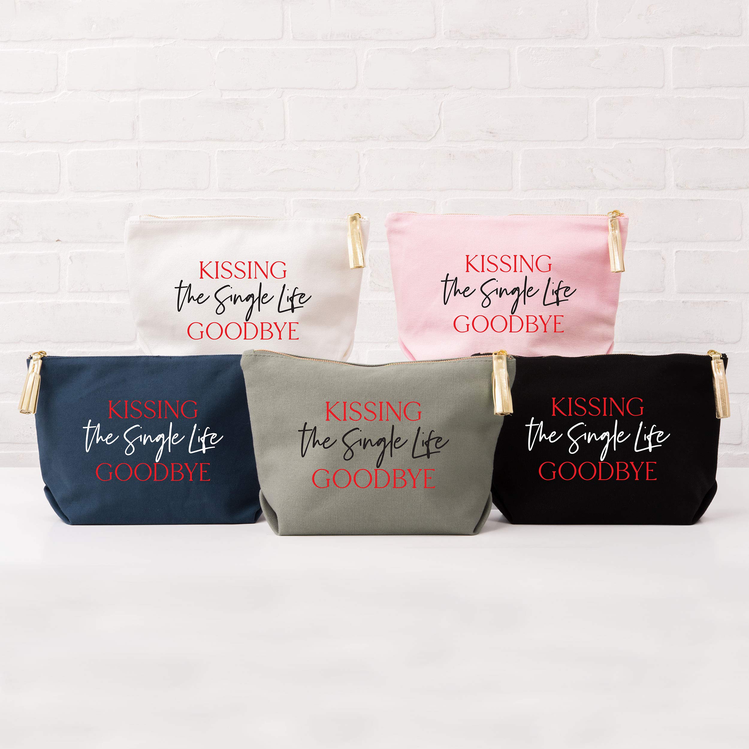 WEDDINGSTAR Large Personalized Bridal Makeup Bag - Navy Blue Monogrammed Cosmetic Case for Wedding, Bachelorette & Honeymoon Travel