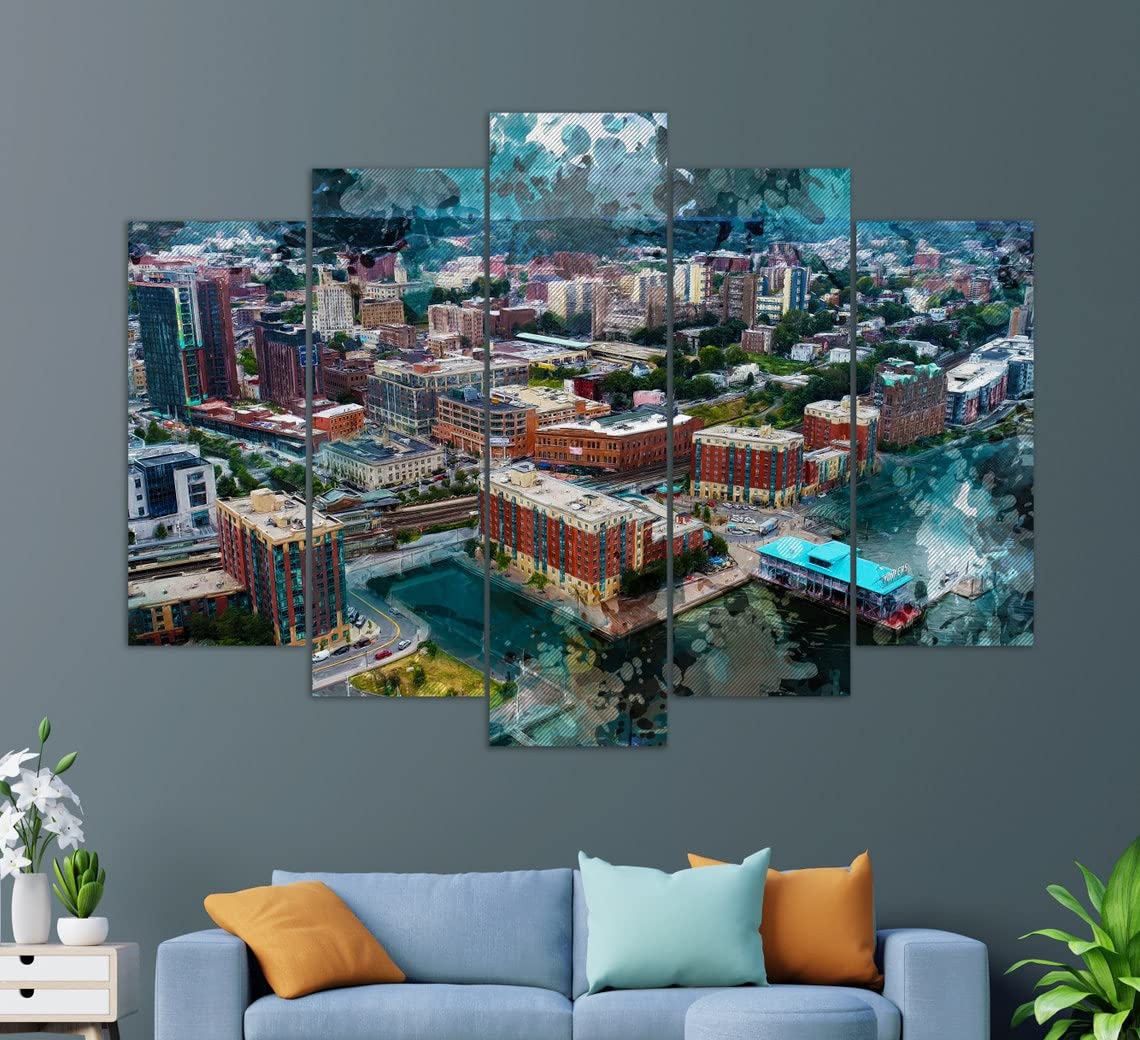 Yonkers Canvas Print - Premium Yonkers Wall Art & Skyline Painting for Home & Office Decor | Perfect for Living Room, Bedroom, or Gift